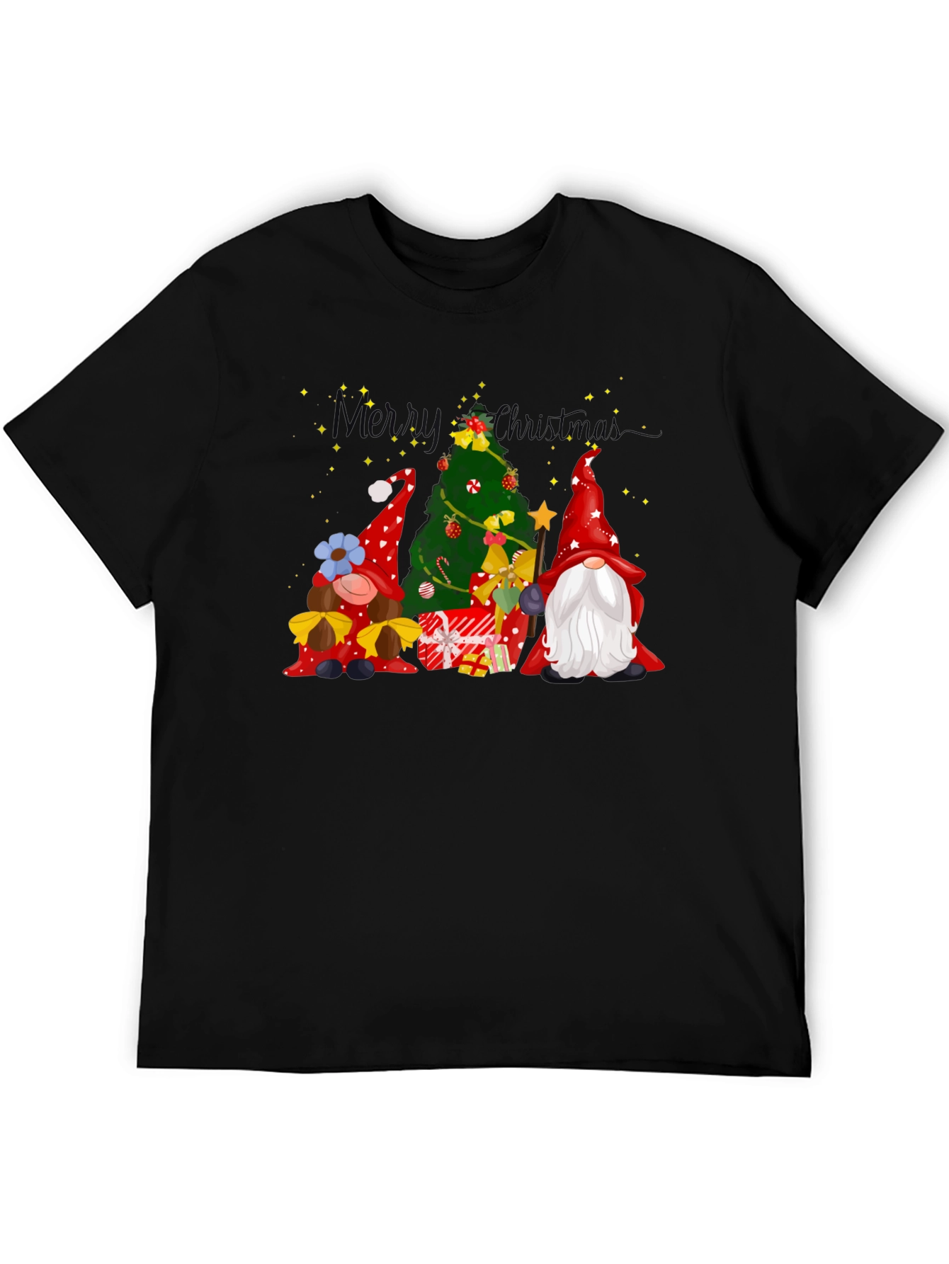 Festive Christmas Gnomes Graphic Tee - Holiday Cheer!