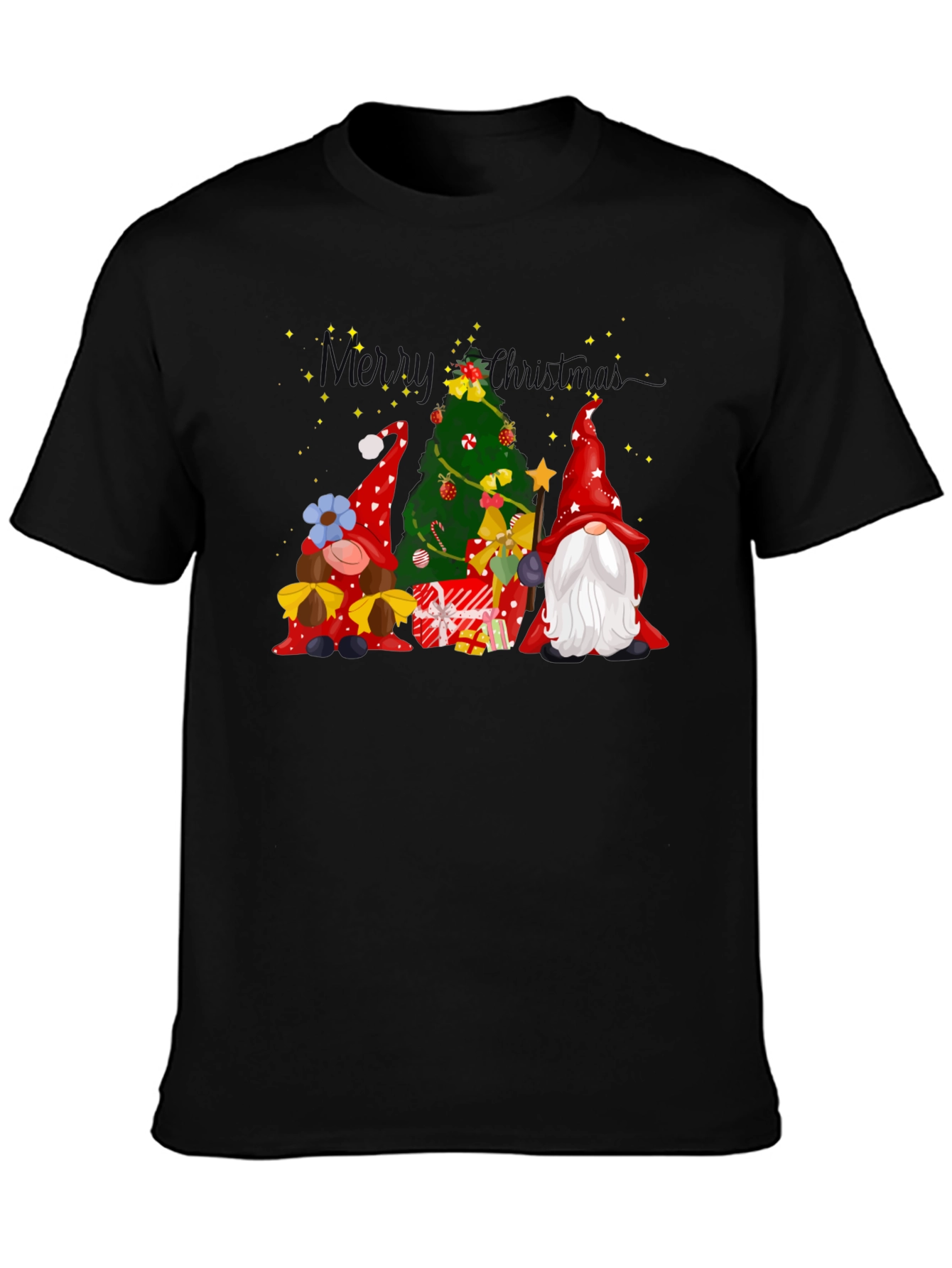 Festive Christmas Gnomes Graphic Tee - Holiday Cheer!