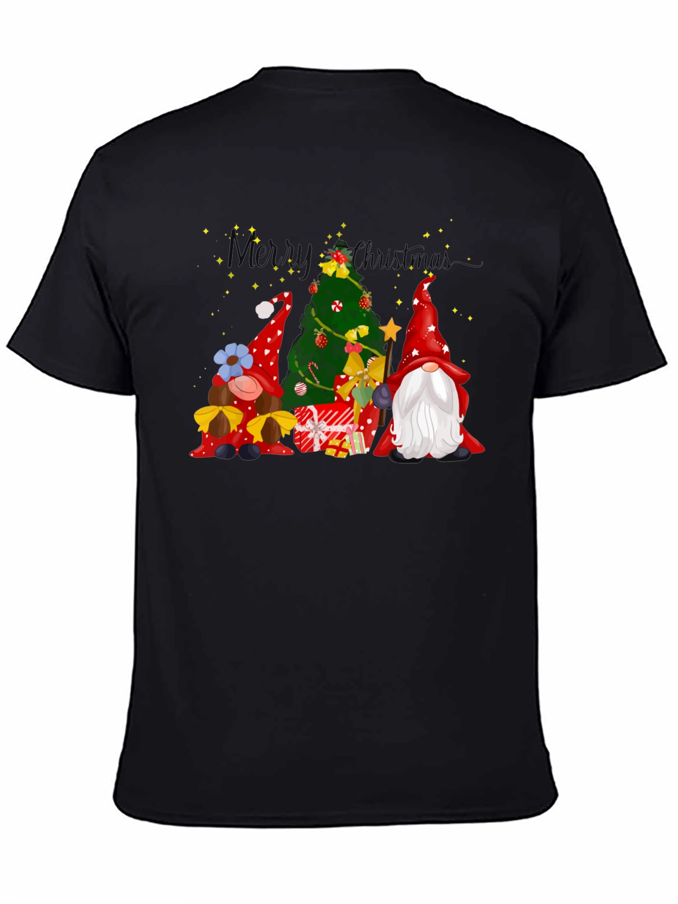 Festive Christmas Gnomes Graphic Tee - Holiday Cheer!