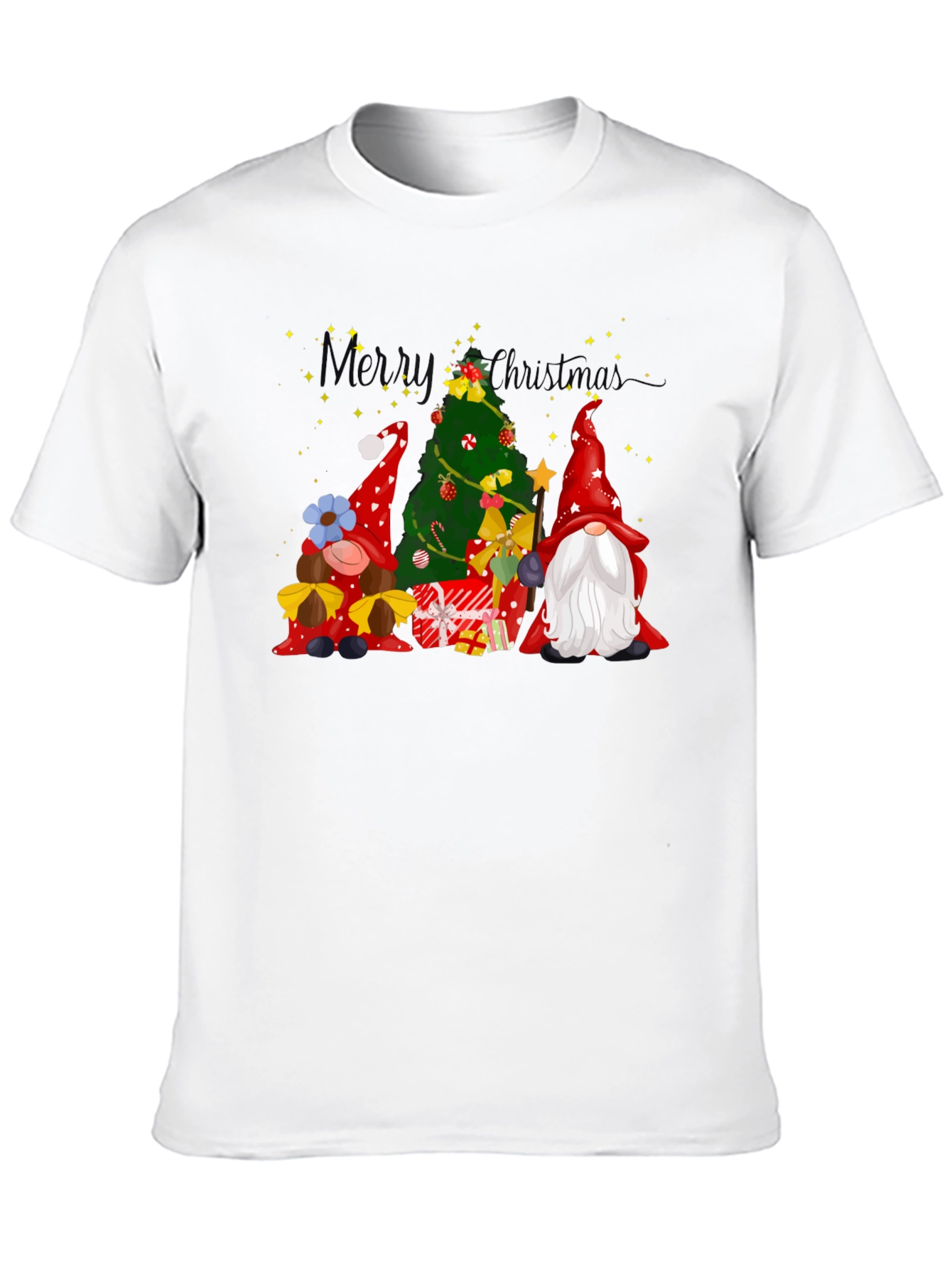 Festive Christmas Gnomes Graphic Tee - Holiday Cheer!