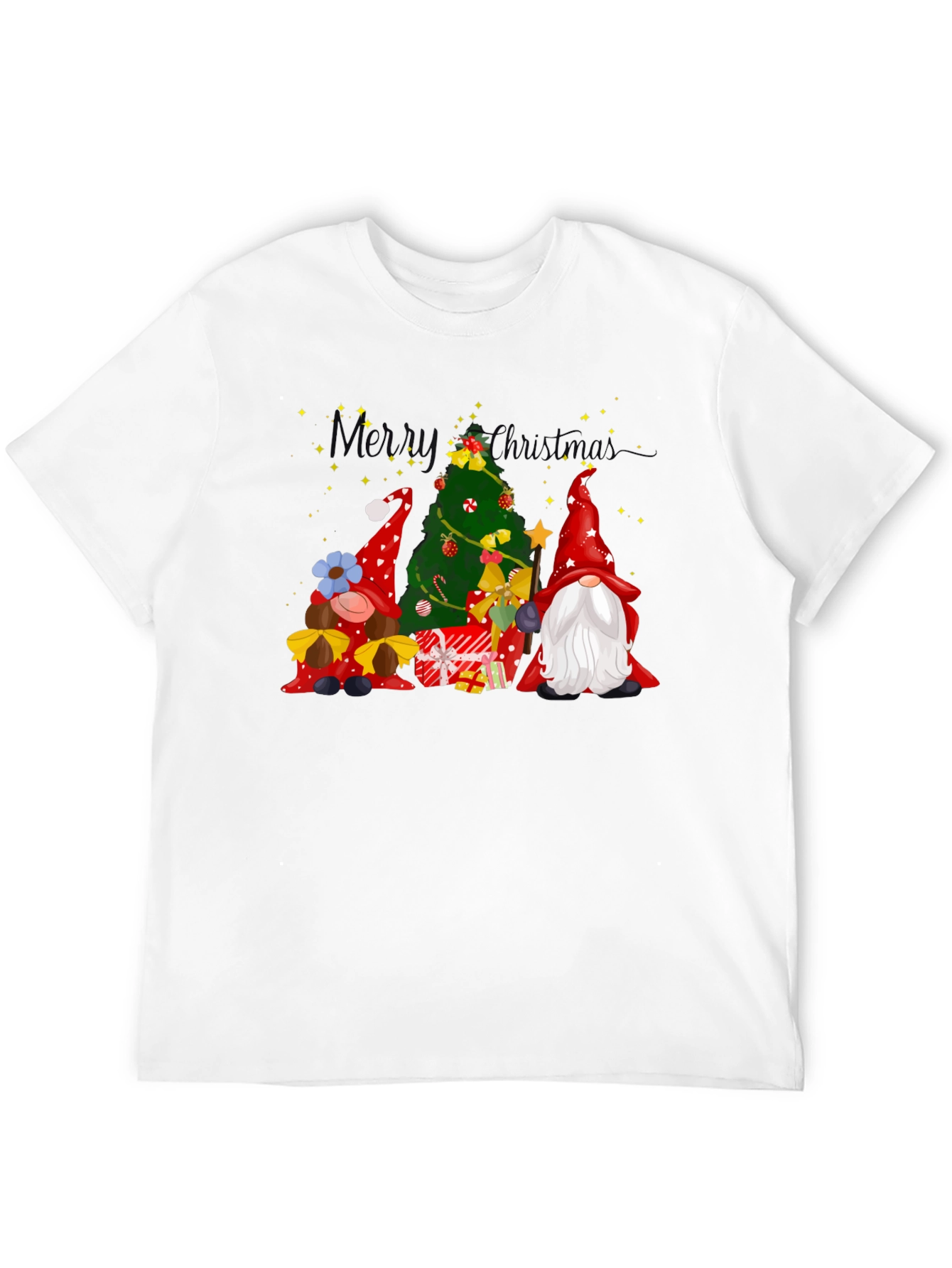 Festive Christmas Gnomes Graphic Tee - Holiday Cheer!