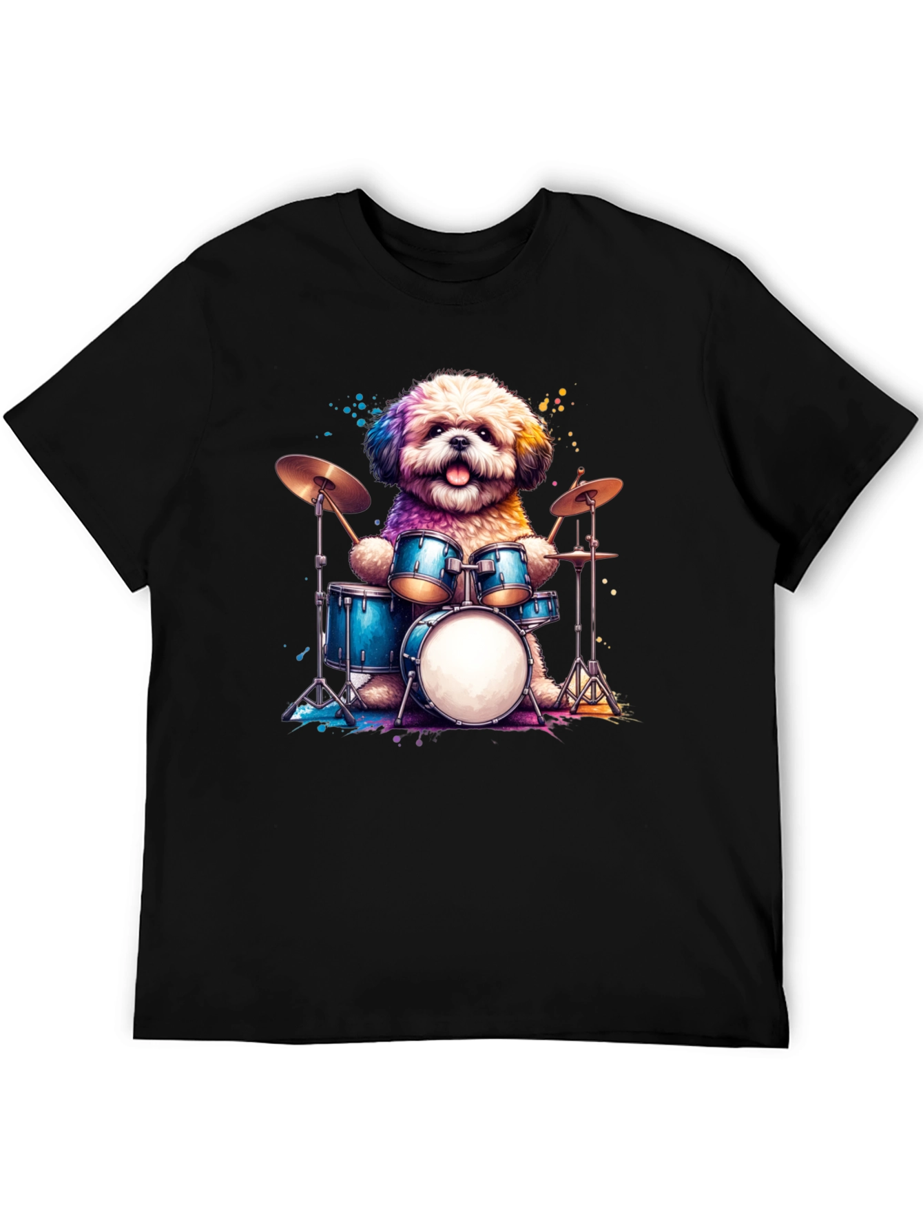 Dog Drummer T-Shirt - Music Lover Tee