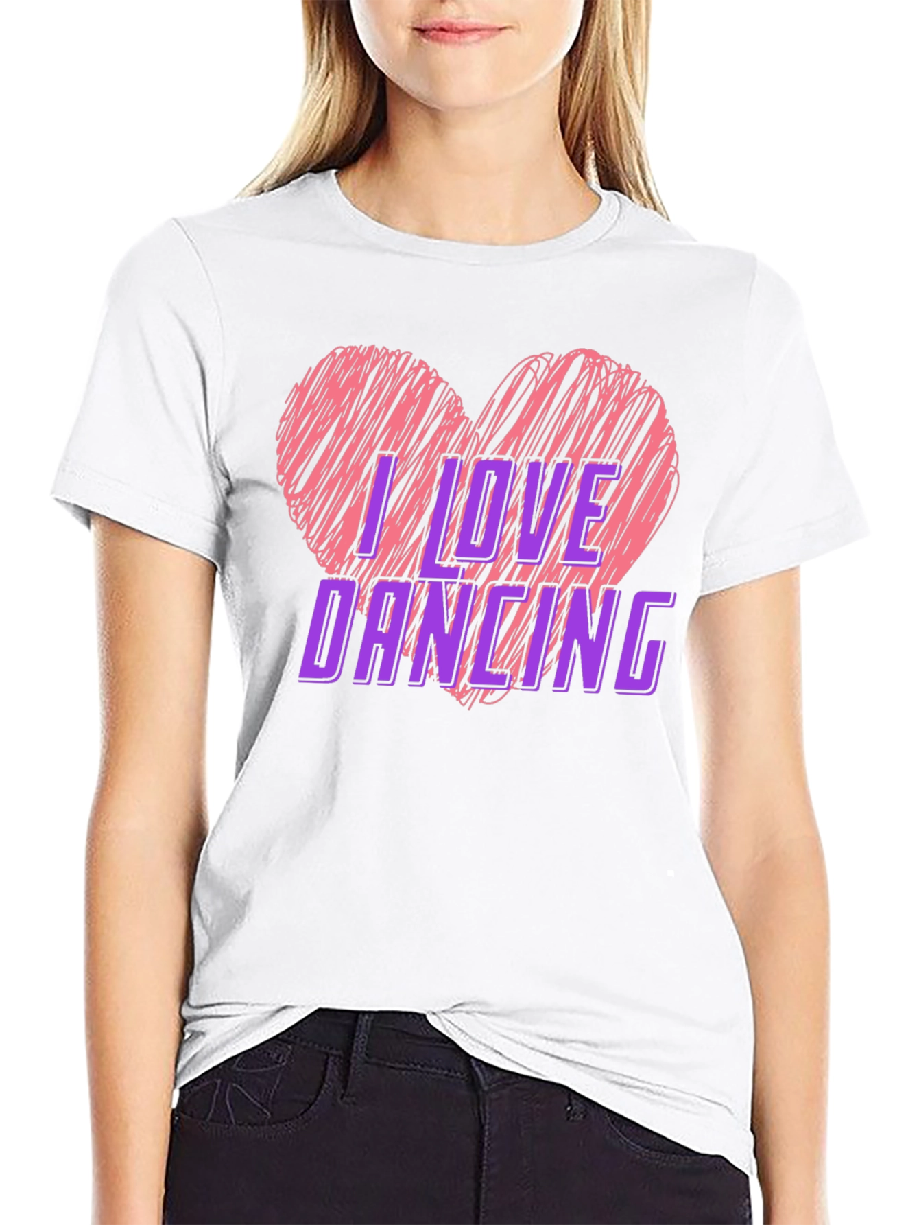 I Love Dancing Graphic Tee - Heart Design