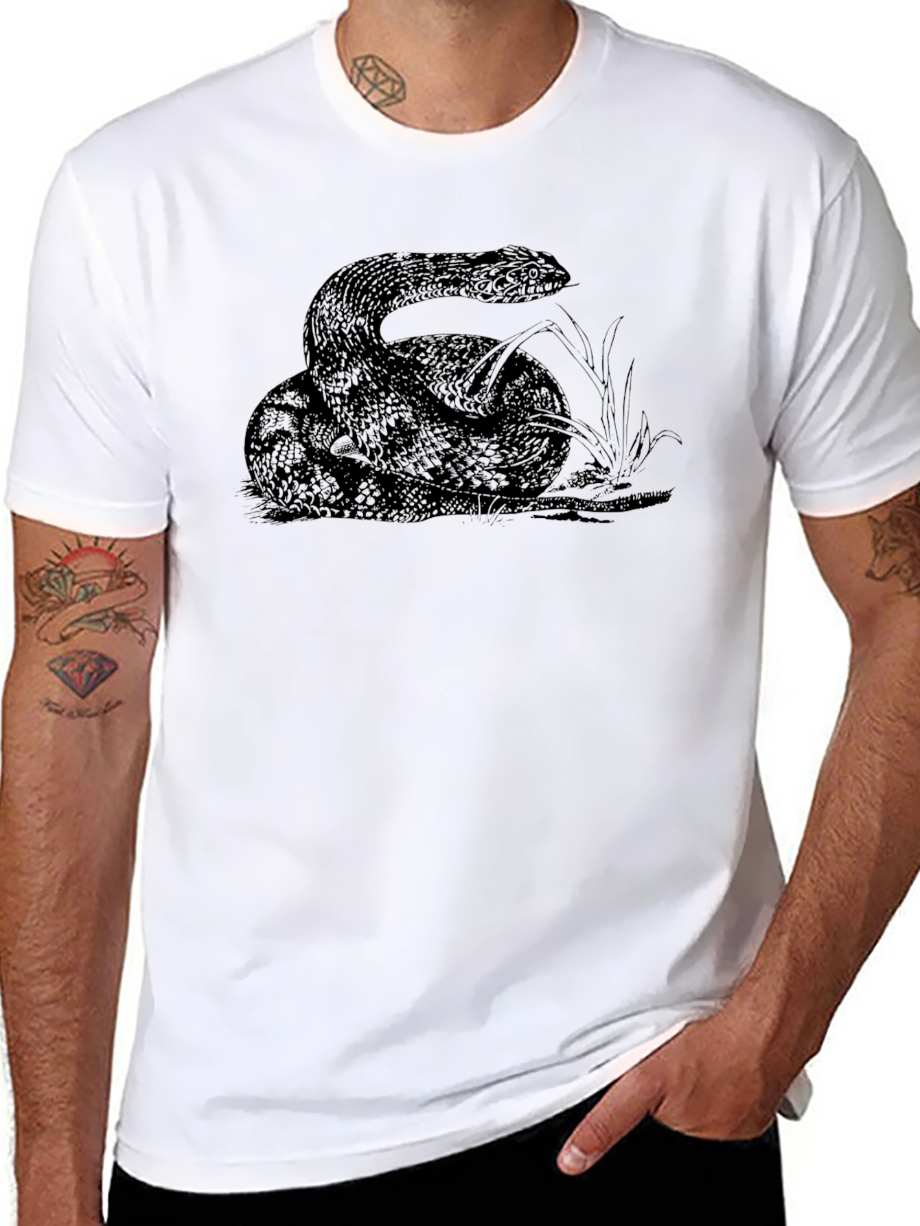 Snake Graphic Black T-Shirt