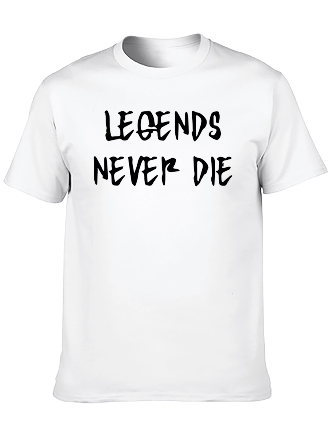 Legends Never Die Black Graphic T-Shirt