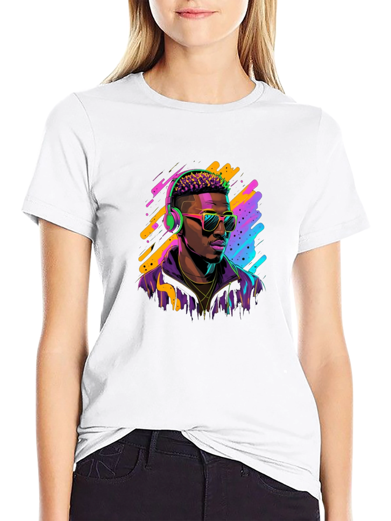 Neon 80s Retro Music T-Shirt