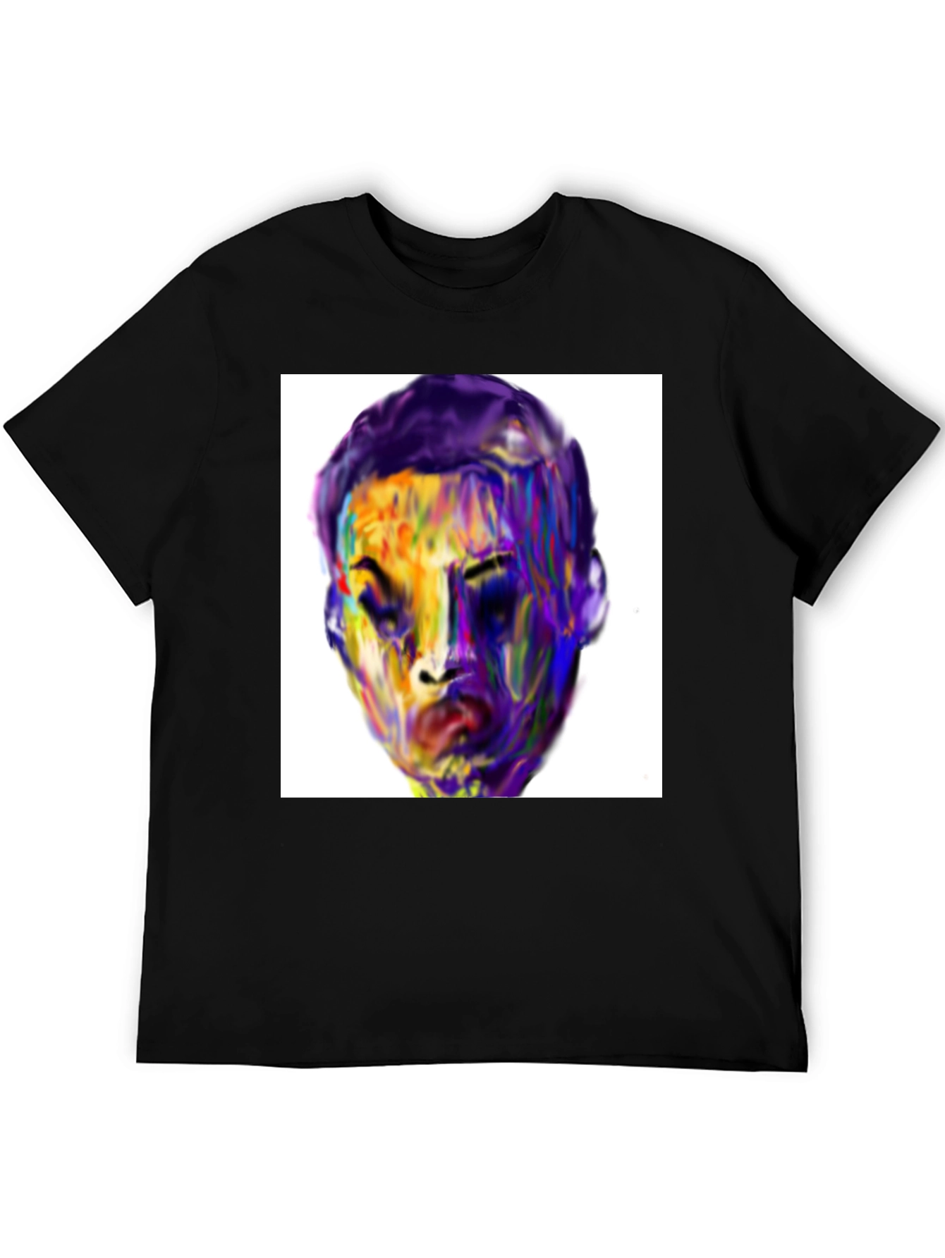 Artistic Portrait Graphic T-Shirt - Black