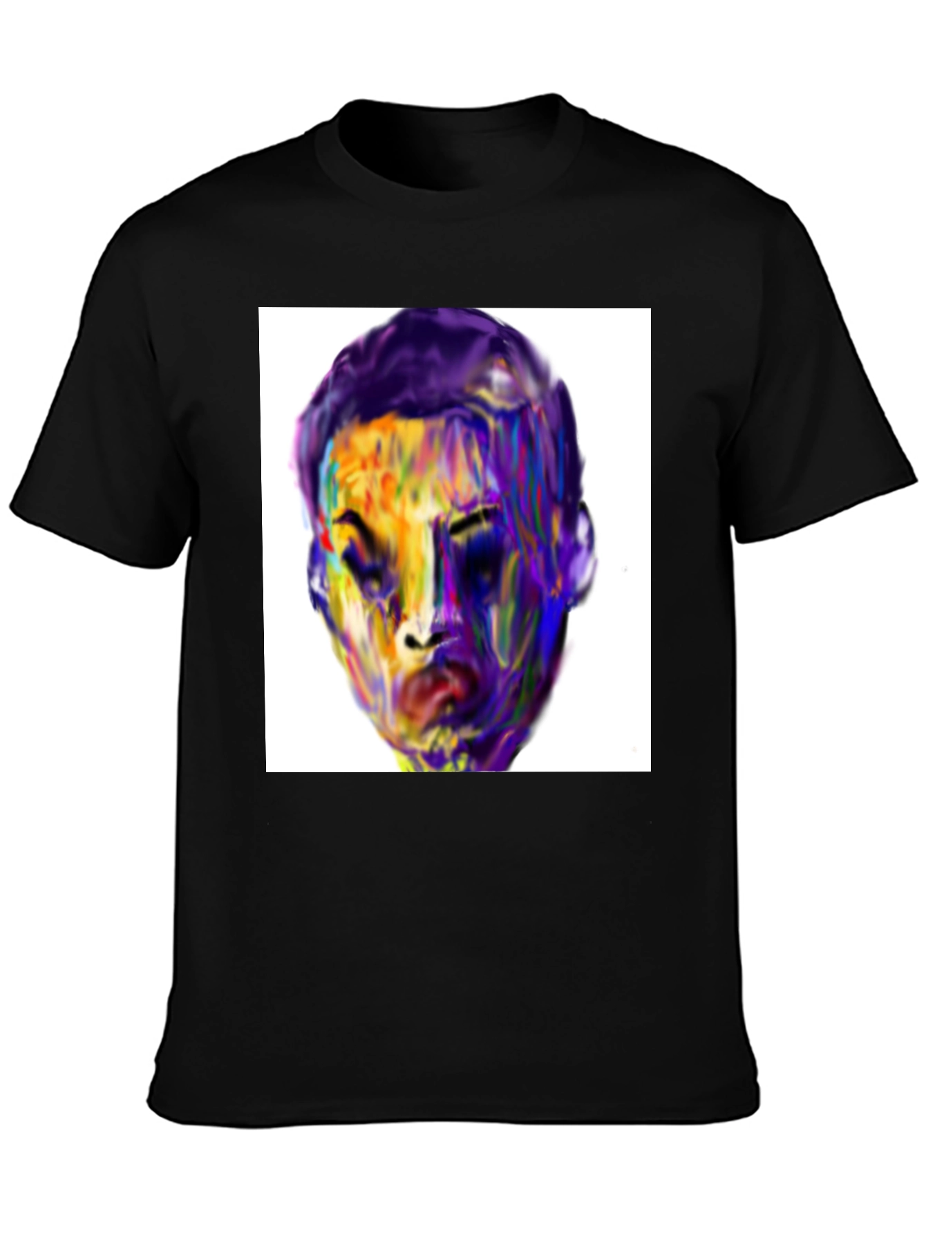 Artistic Portrait Graphic T-Shirt - Black