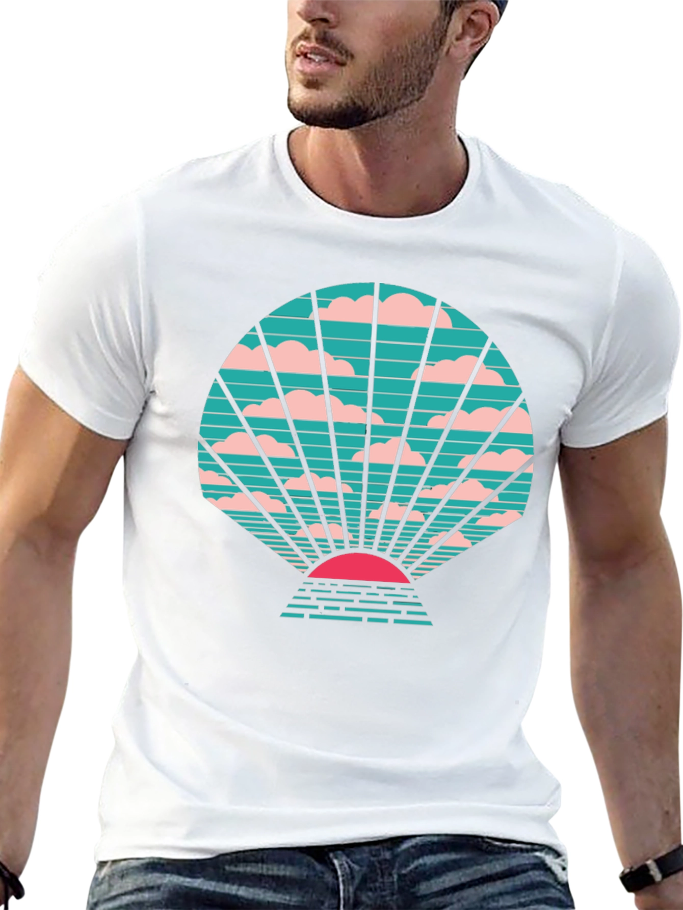 Retro Sunset Graphic Tee - Stylish Black T-Shirt
