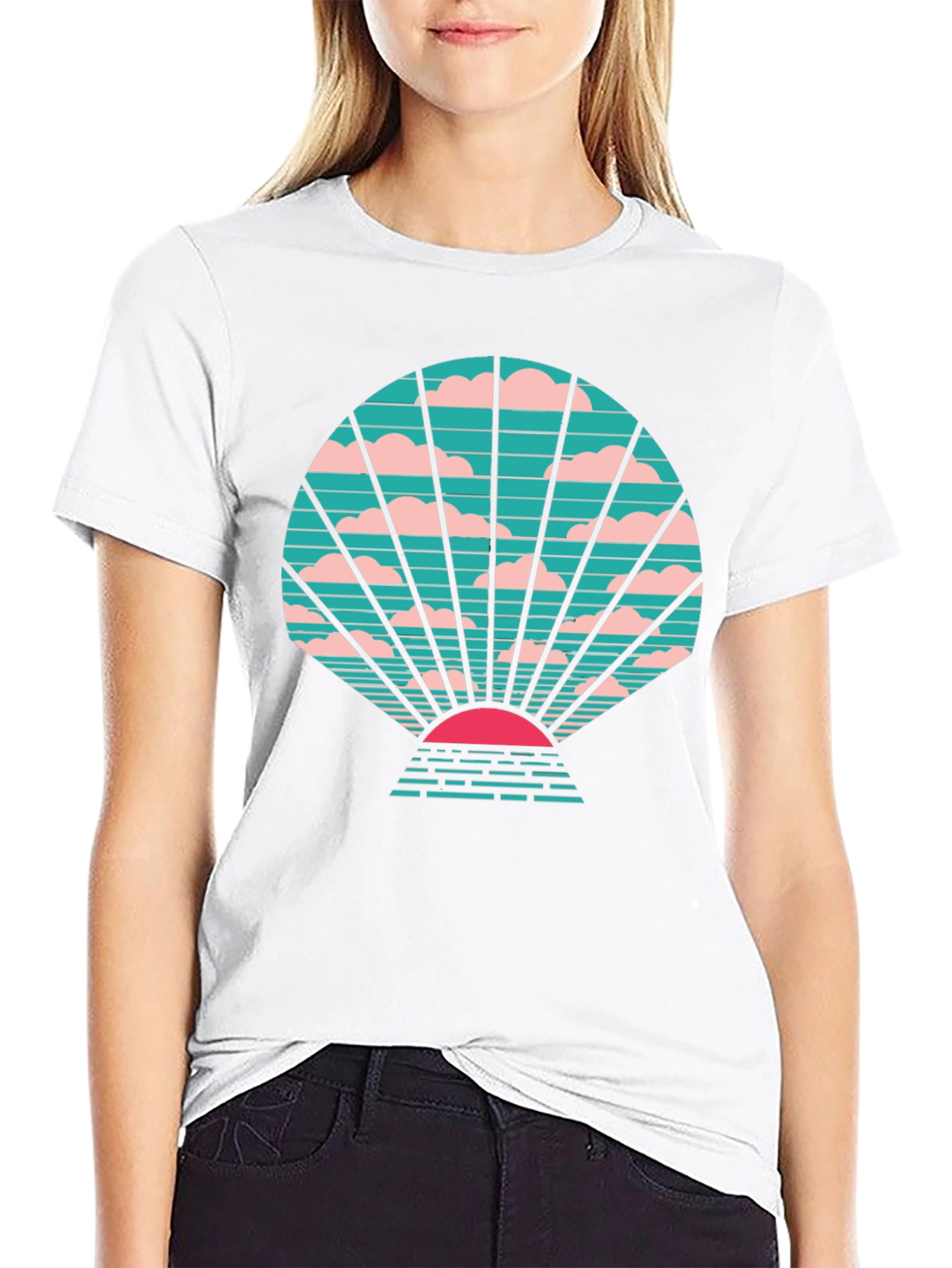 Retro Sunset Graphic Tee - Stylish Black T-Shirt