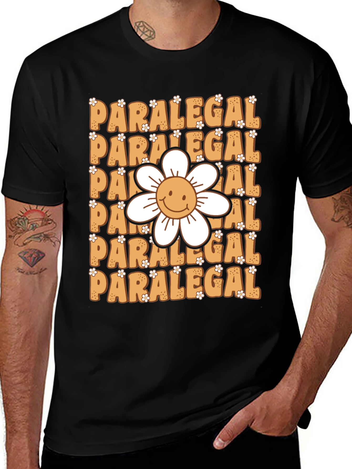 Paralegal Flower Graphic Tee - Cute and Comfy