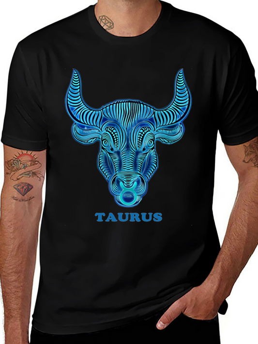 Taurus Zodiac Graphic T-Shirt - Black