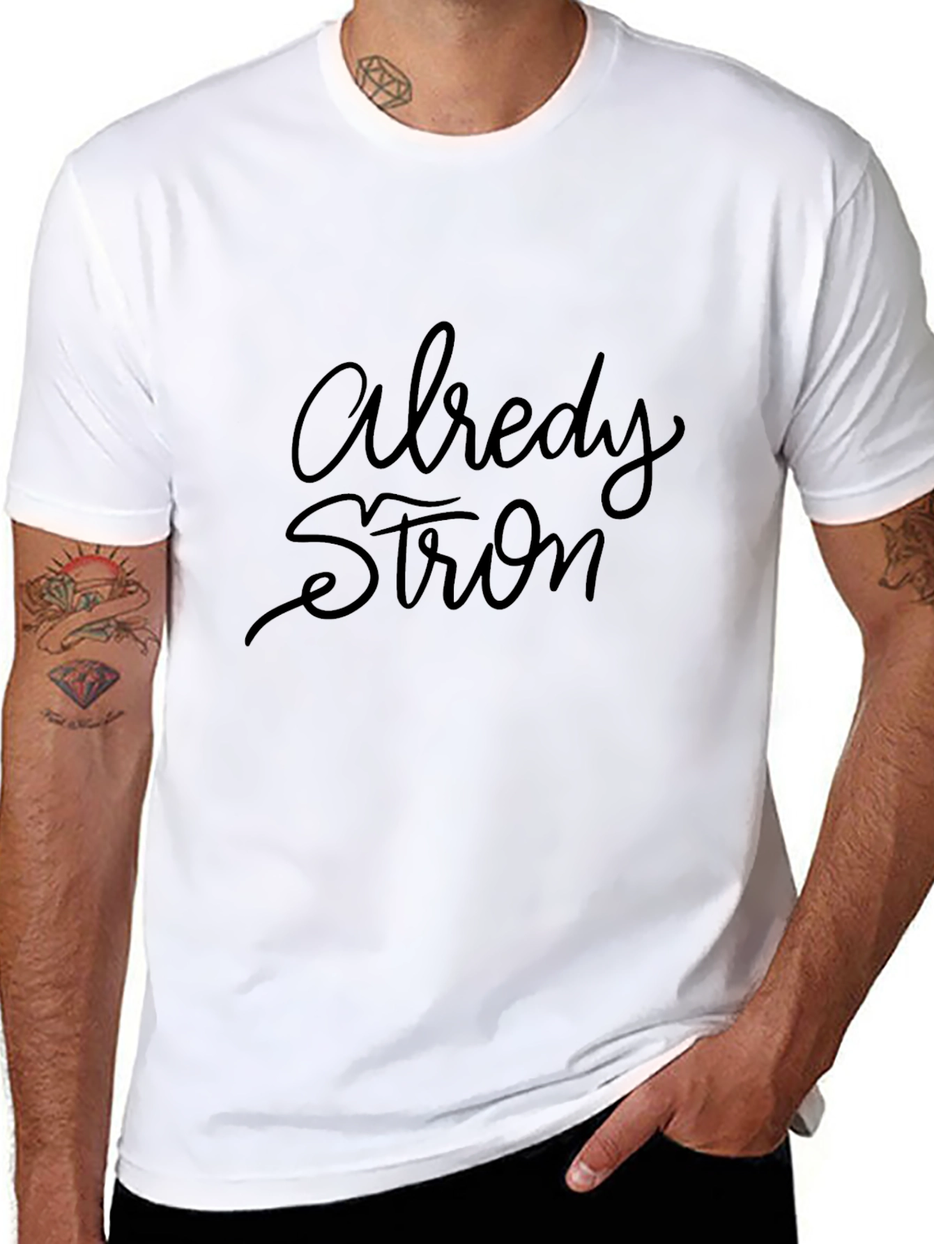 Already Strong Black Graphic Tee
