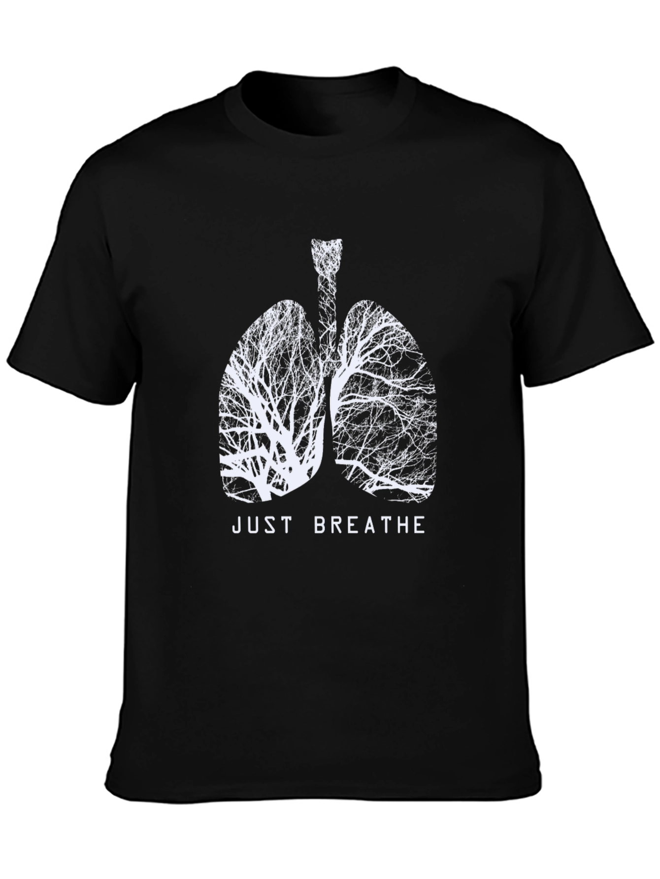 Just Breathe Tree Lungs Black T-Shirt