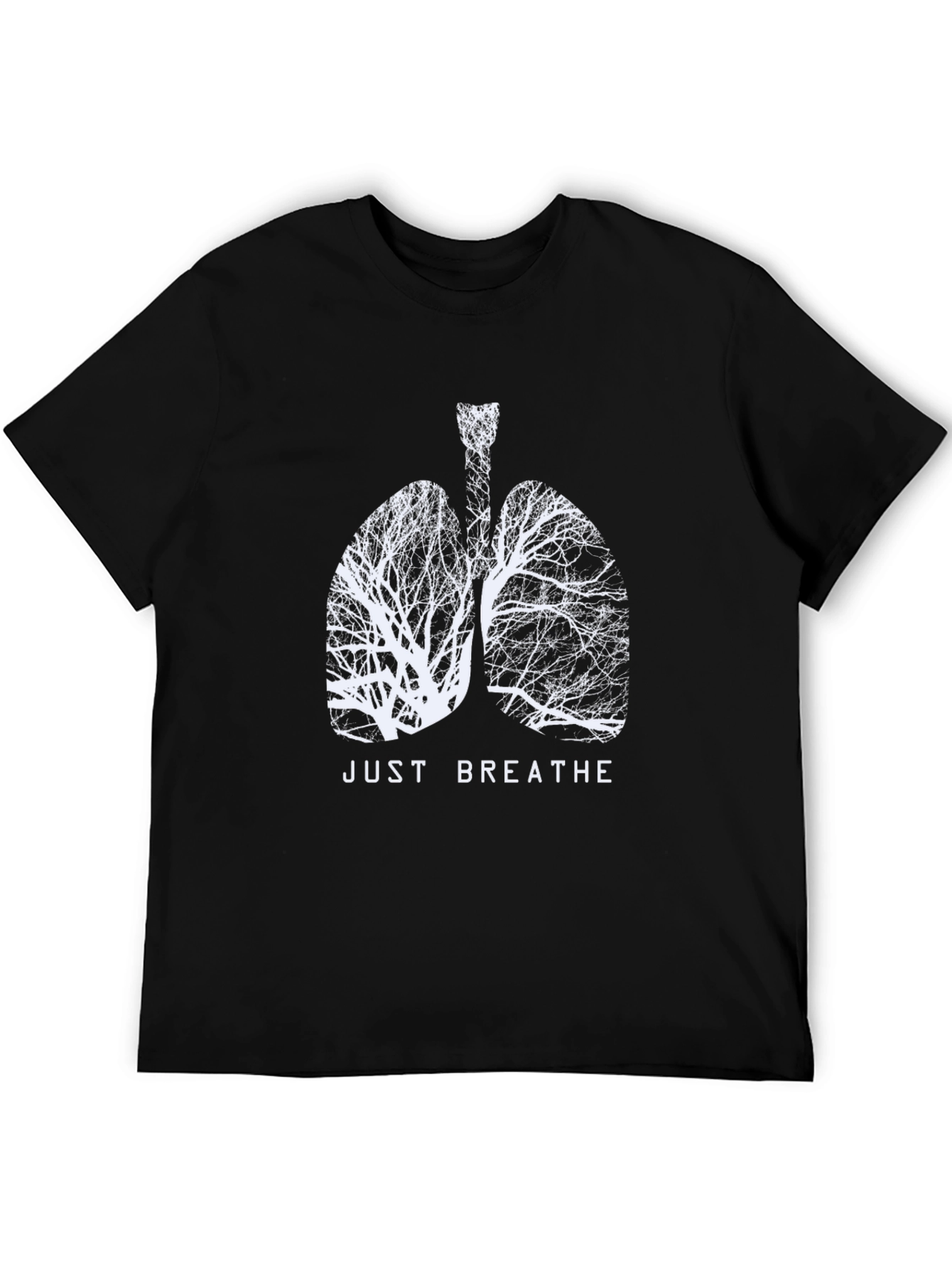 Just Breathe Tree Lungs Black T-Shirt