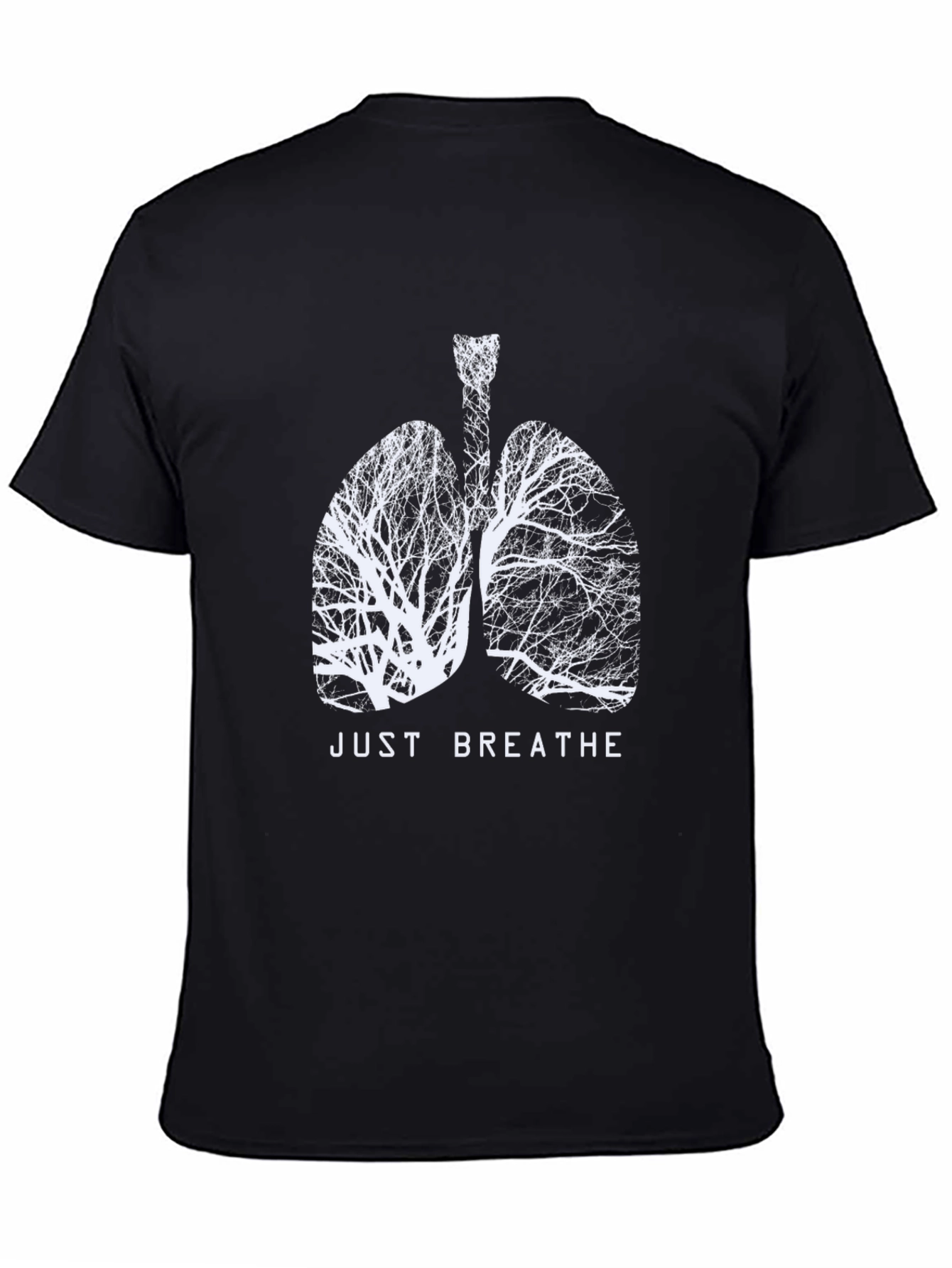 Just Breathe Tree Lungs Black T-Shirt