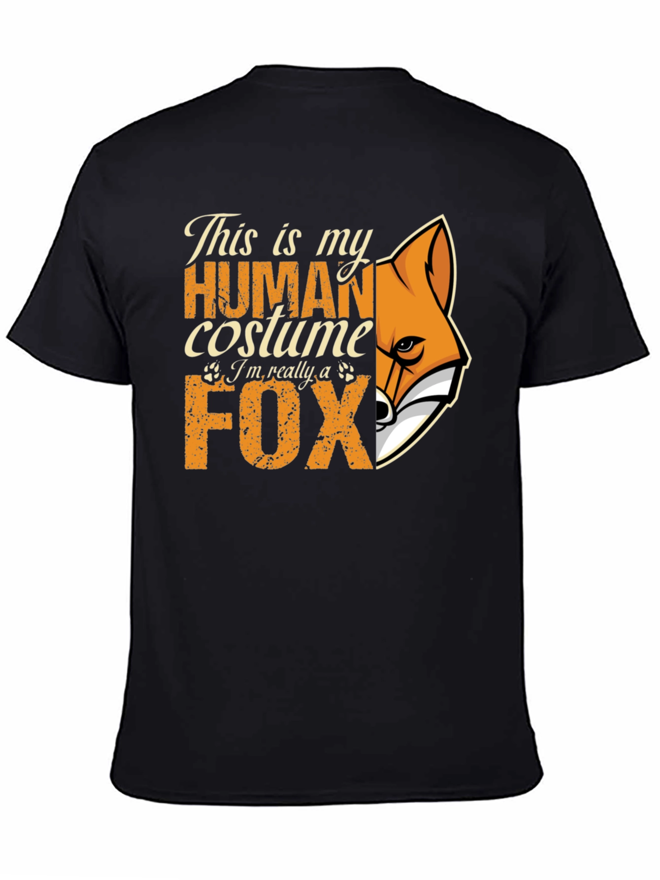 Human Costume Fox Graphic T-Shirt - Novelty Tee
