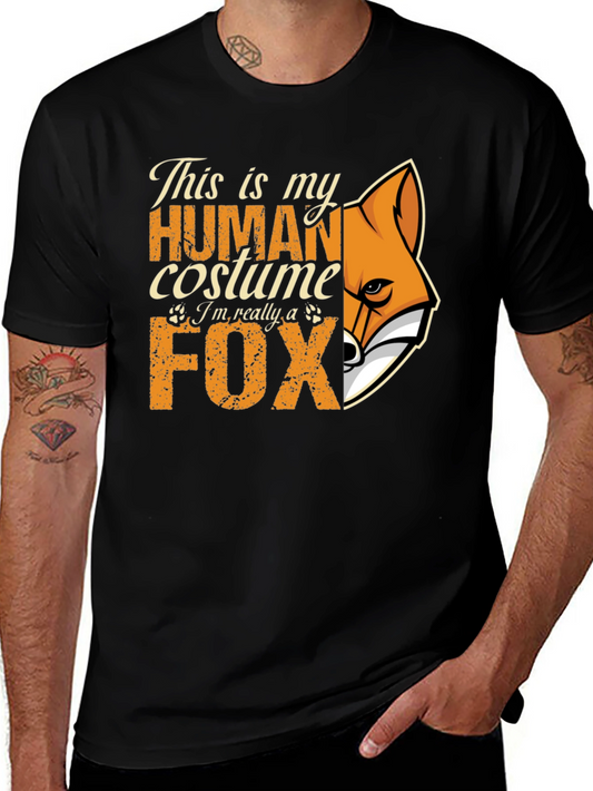 Human Costume Fox Graphic T-Shirt - Novelty Tee