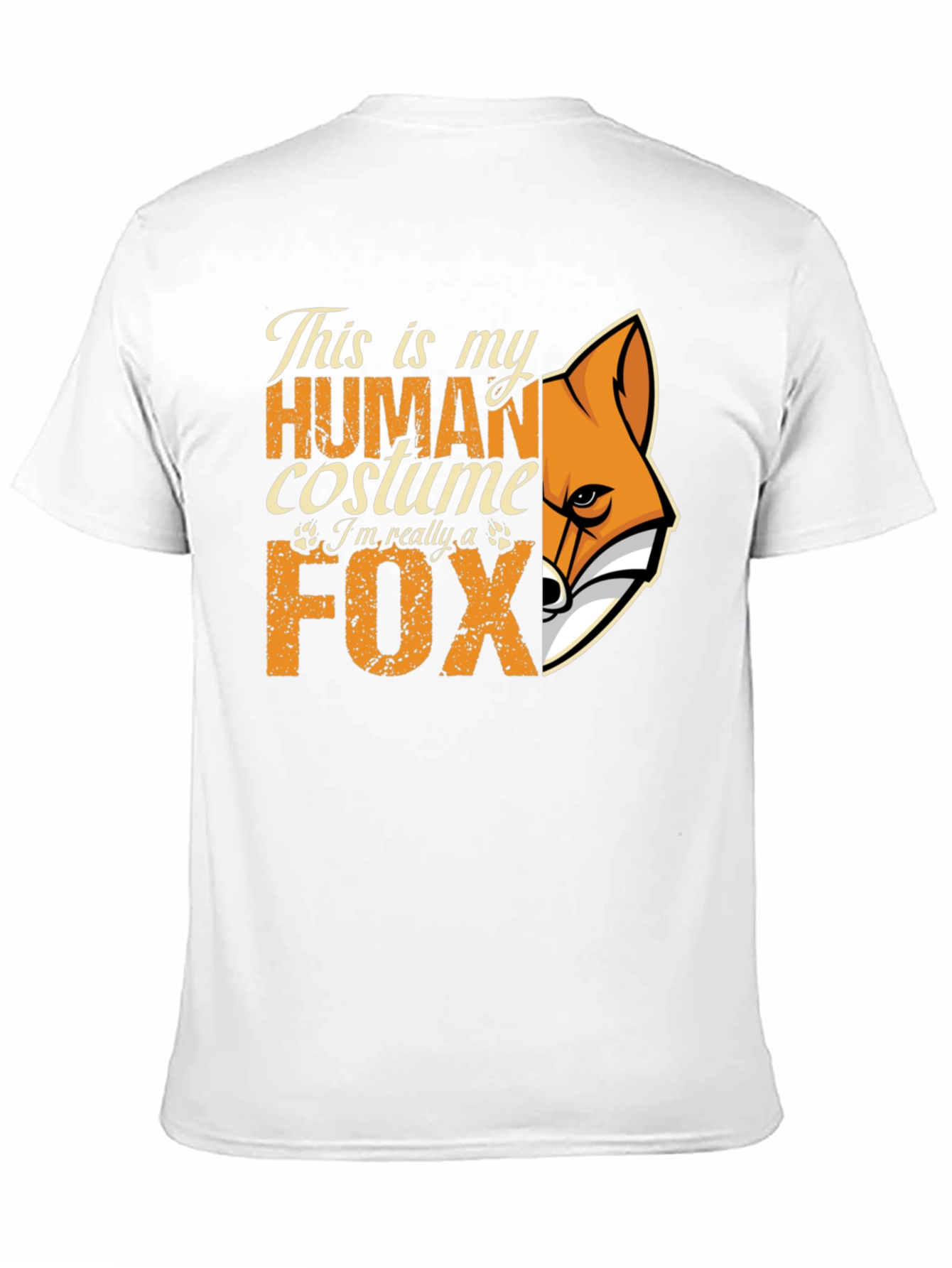Human Costume Fox Graphic T-Shirt - Novelty Tee