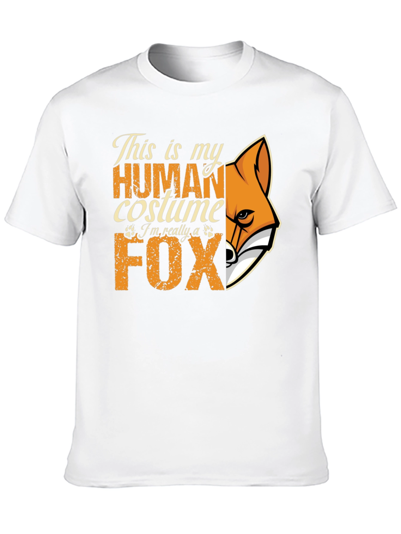 Human Costume Fox Graphic T-Shirt - Novelty Tee