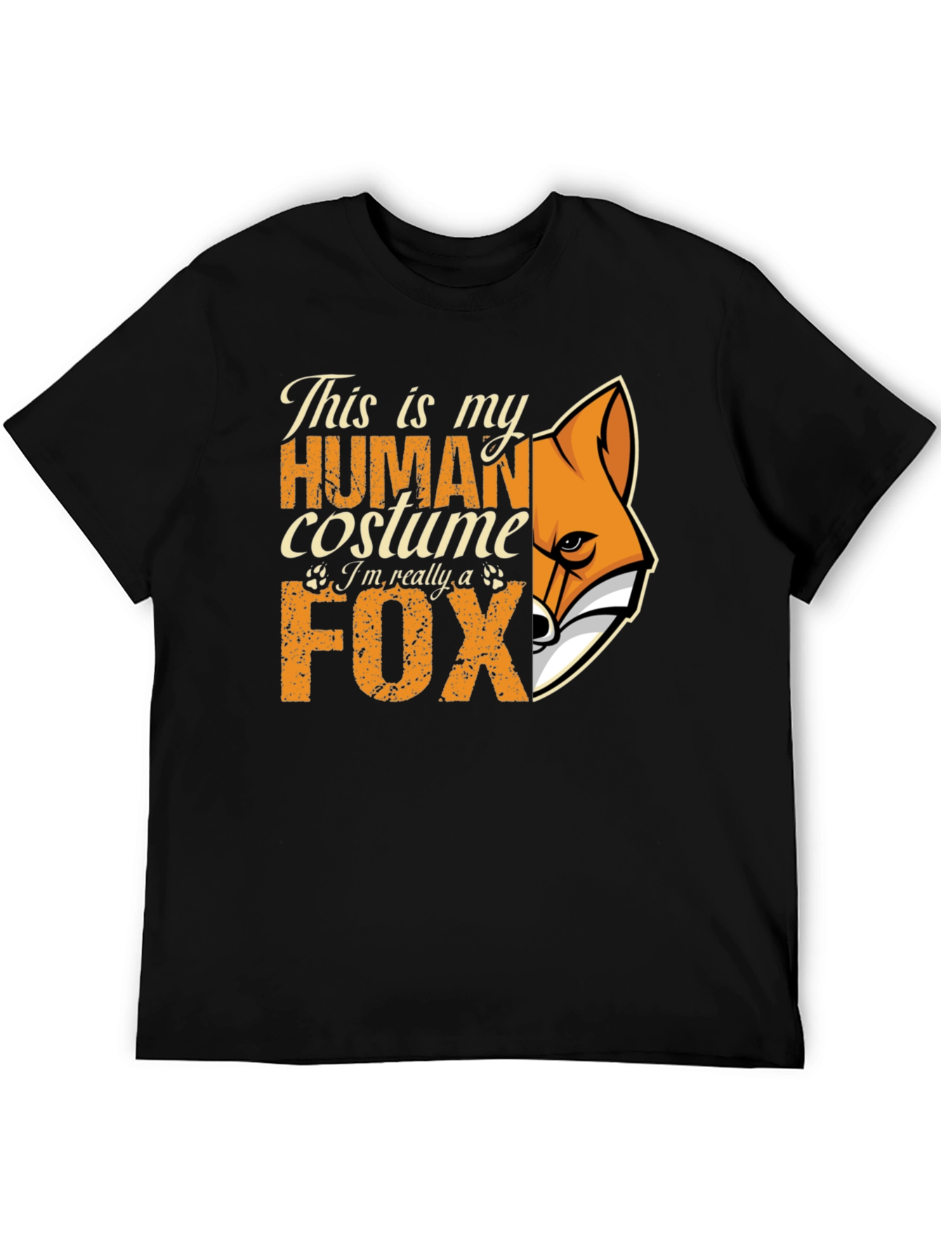 Human Costume Fox Graphic T-Shirt - Novelty Tee