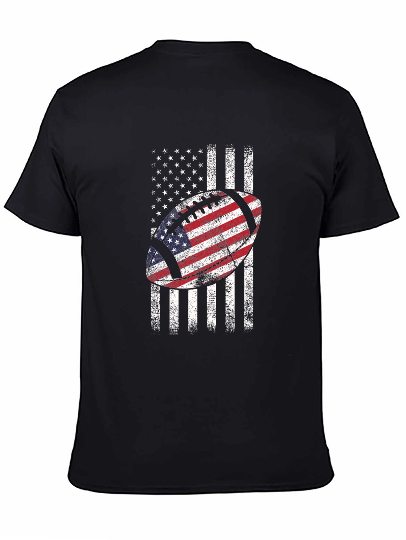 American Flag Football Graphic Tee - Patriotic USA Shirt