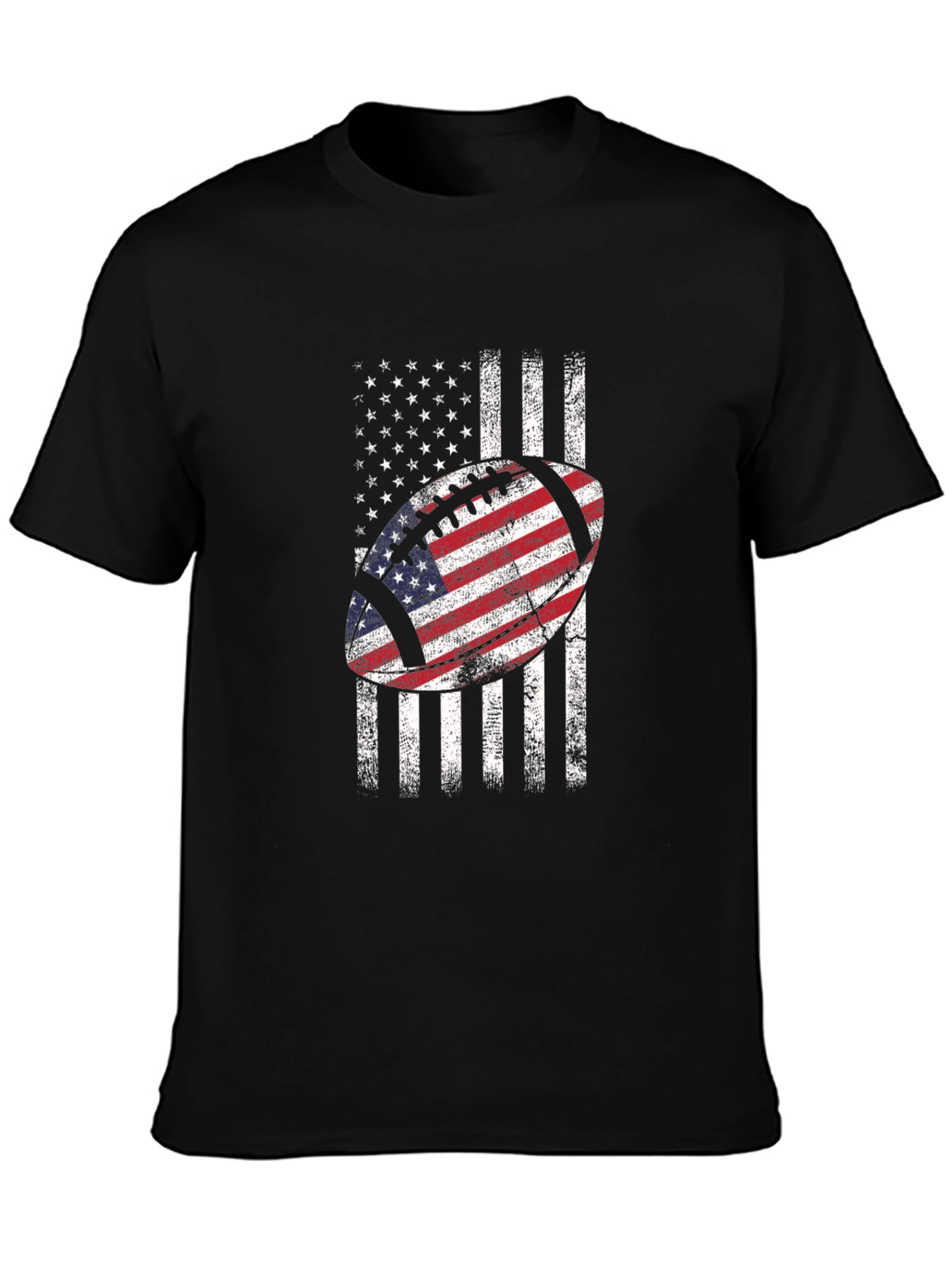 American Flag Football Graphic Tee - Patriotic USA Shirt