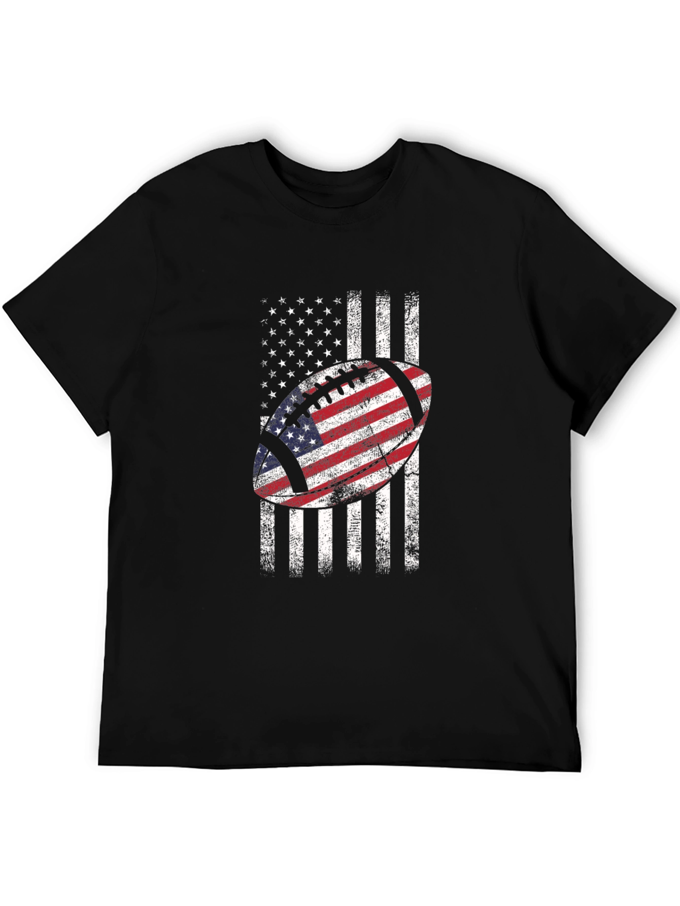 American Flag Football Graphic Tee - Patriotic USA Shirt