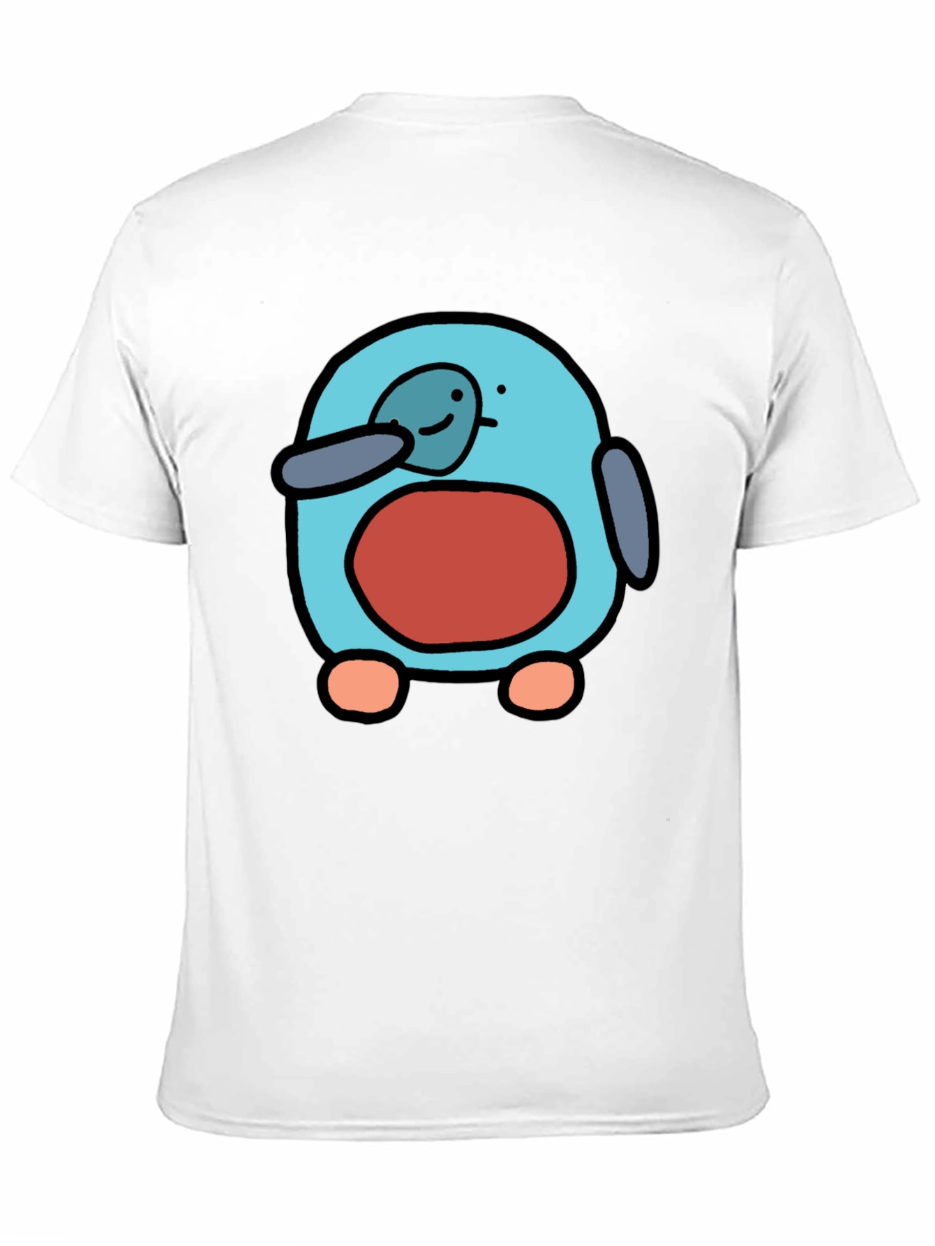 Cartoon Penguin Graphic Tee - Fun Black T-Shirt