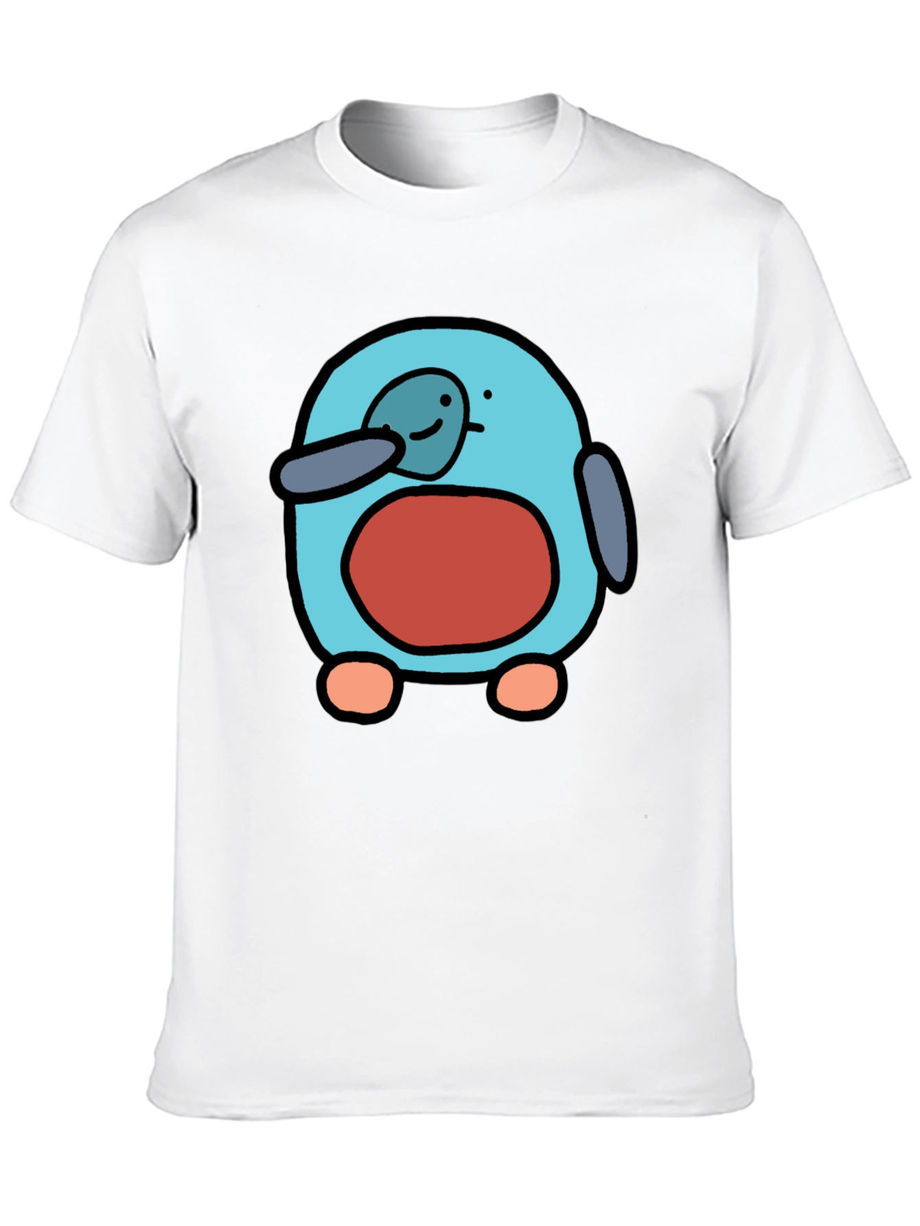 Cartoon Penguin Graphic Tee - Fun Black T-Shirt