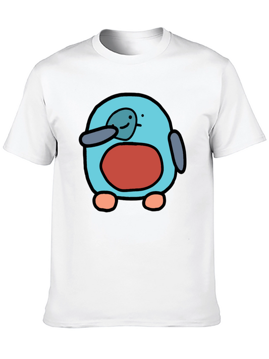 Cartoon Penguin Graphic Tee - Fun Black T-Shirt