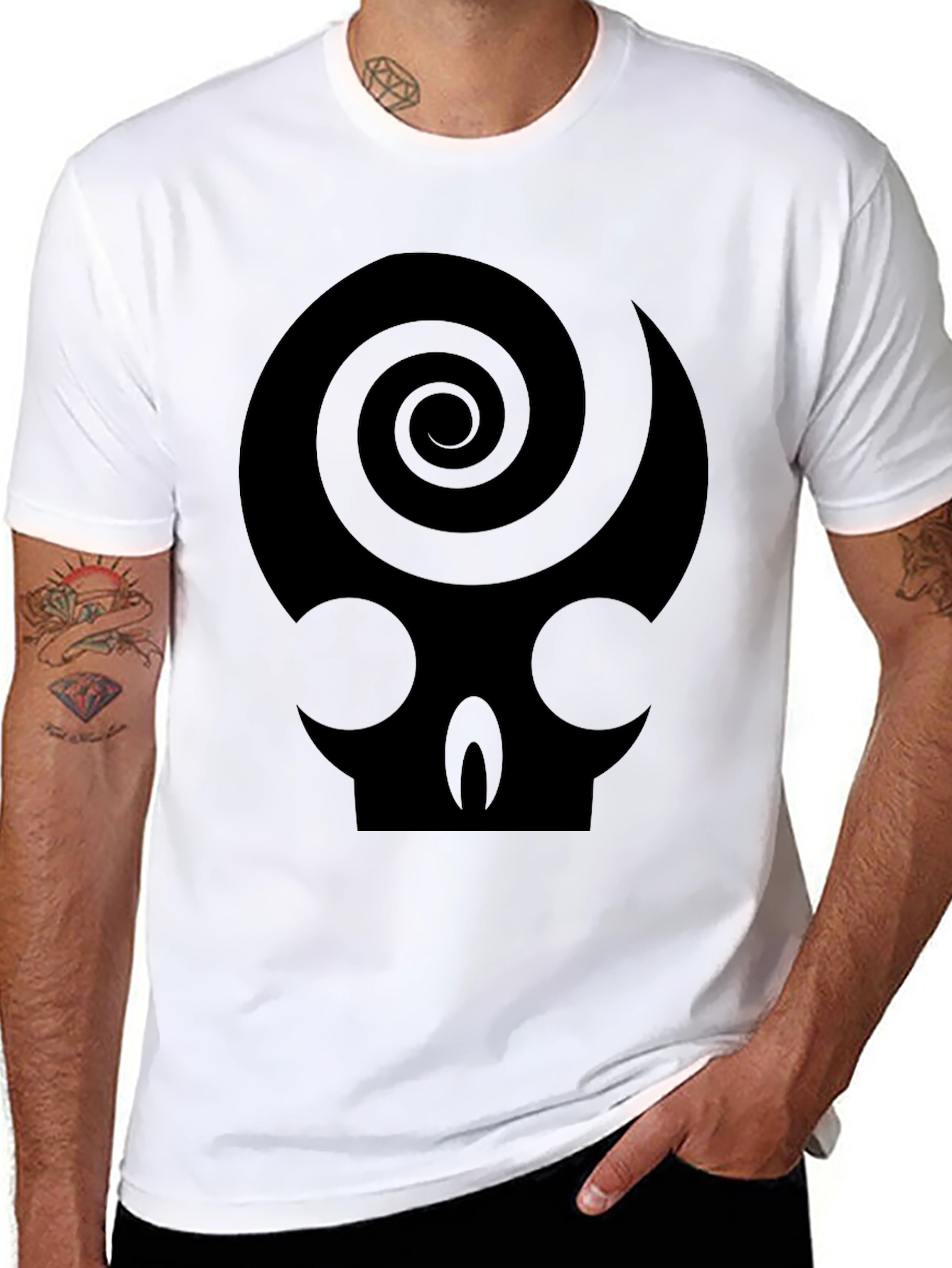 Skull Spiral Graphic Tee - Dark Humor T-Shirt