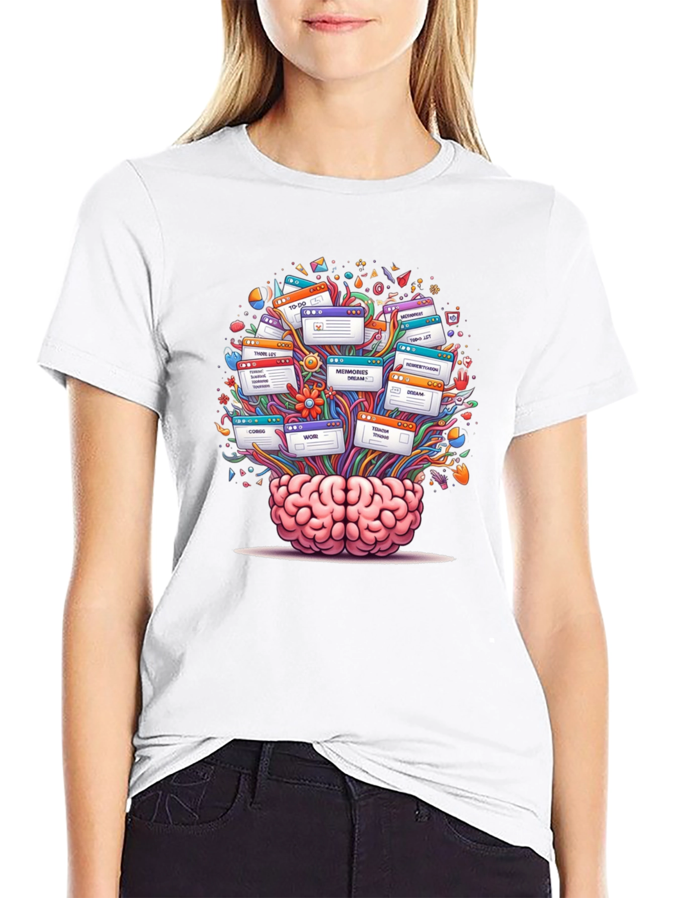 Brain Powered Black Graphic Tee