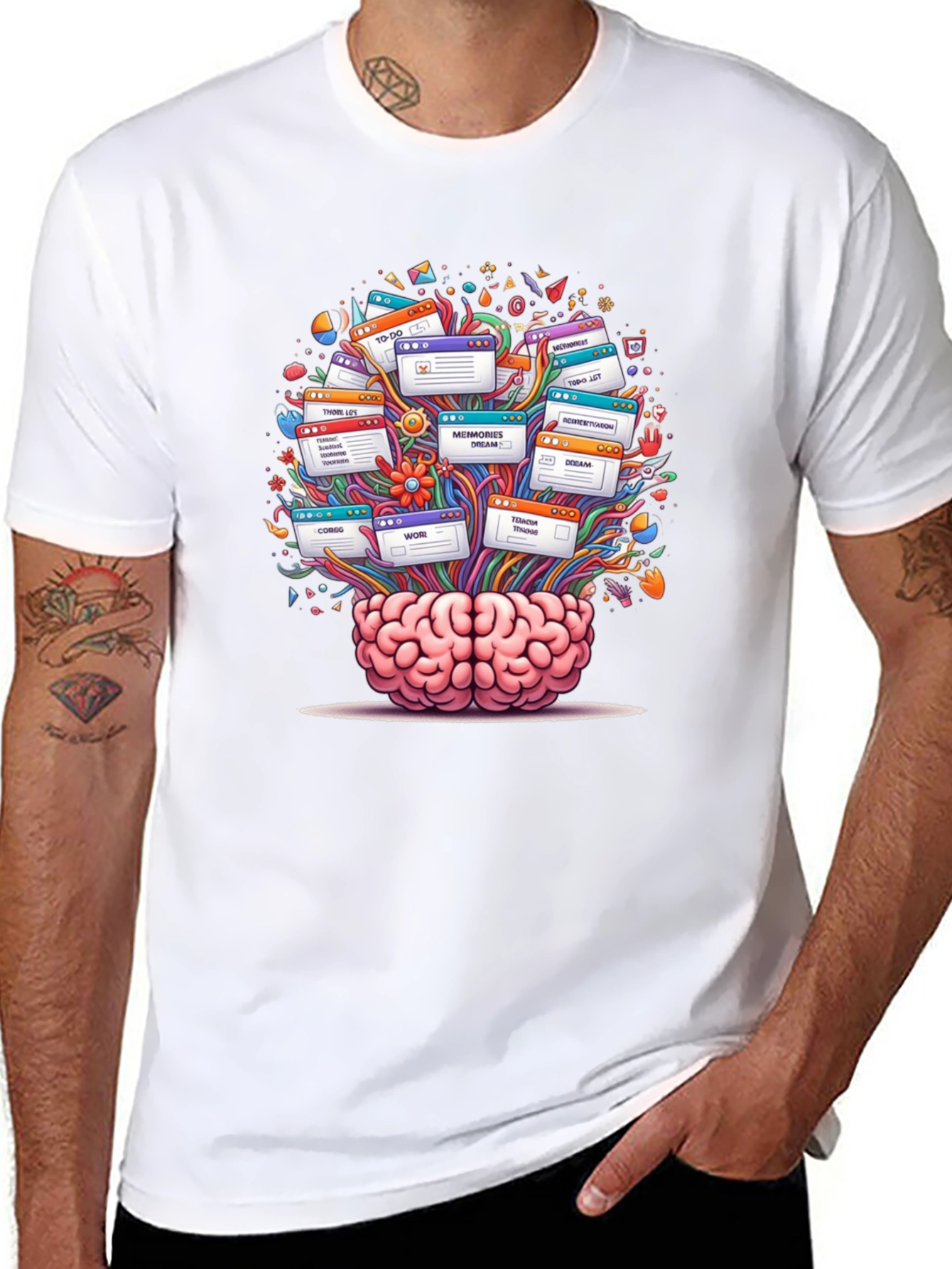 Brain Powered Black Graphic Tee