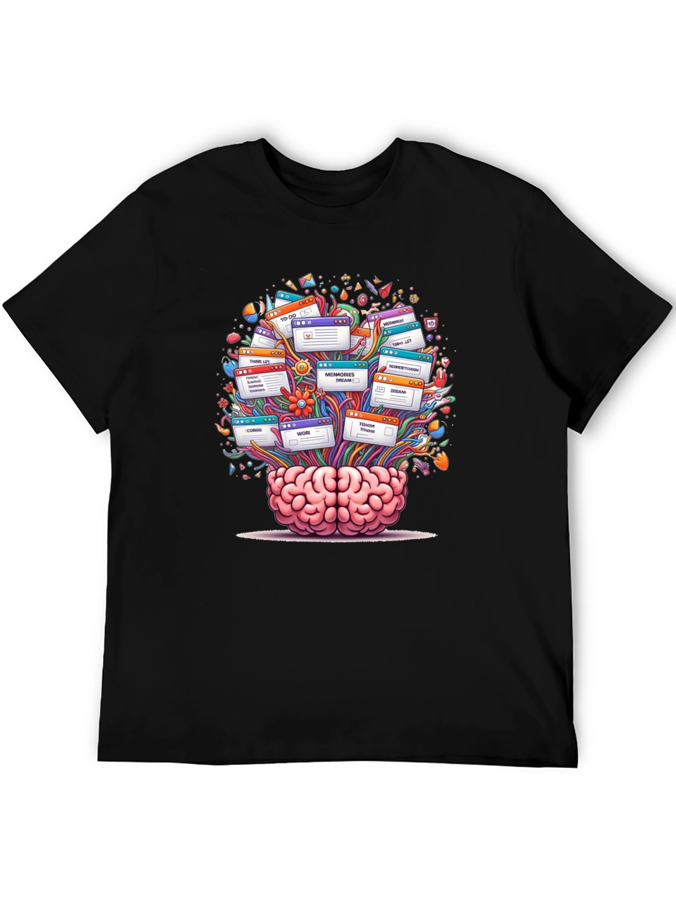 Brain Powered Black Graphic Tee