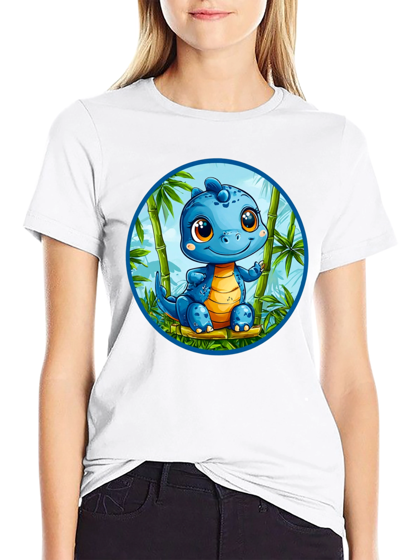 Cute Dinosaur Graphic T-Shirt