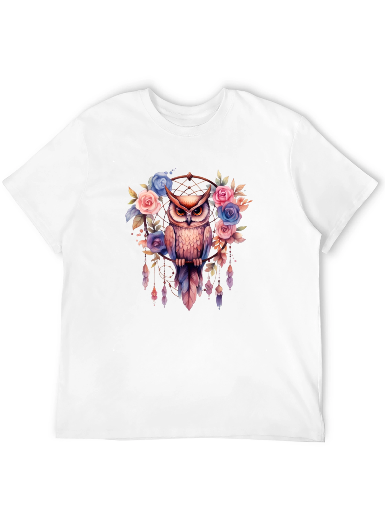 Owl Dreamcatcher Graphic Tee - Stylish Mens Black T-Shirt