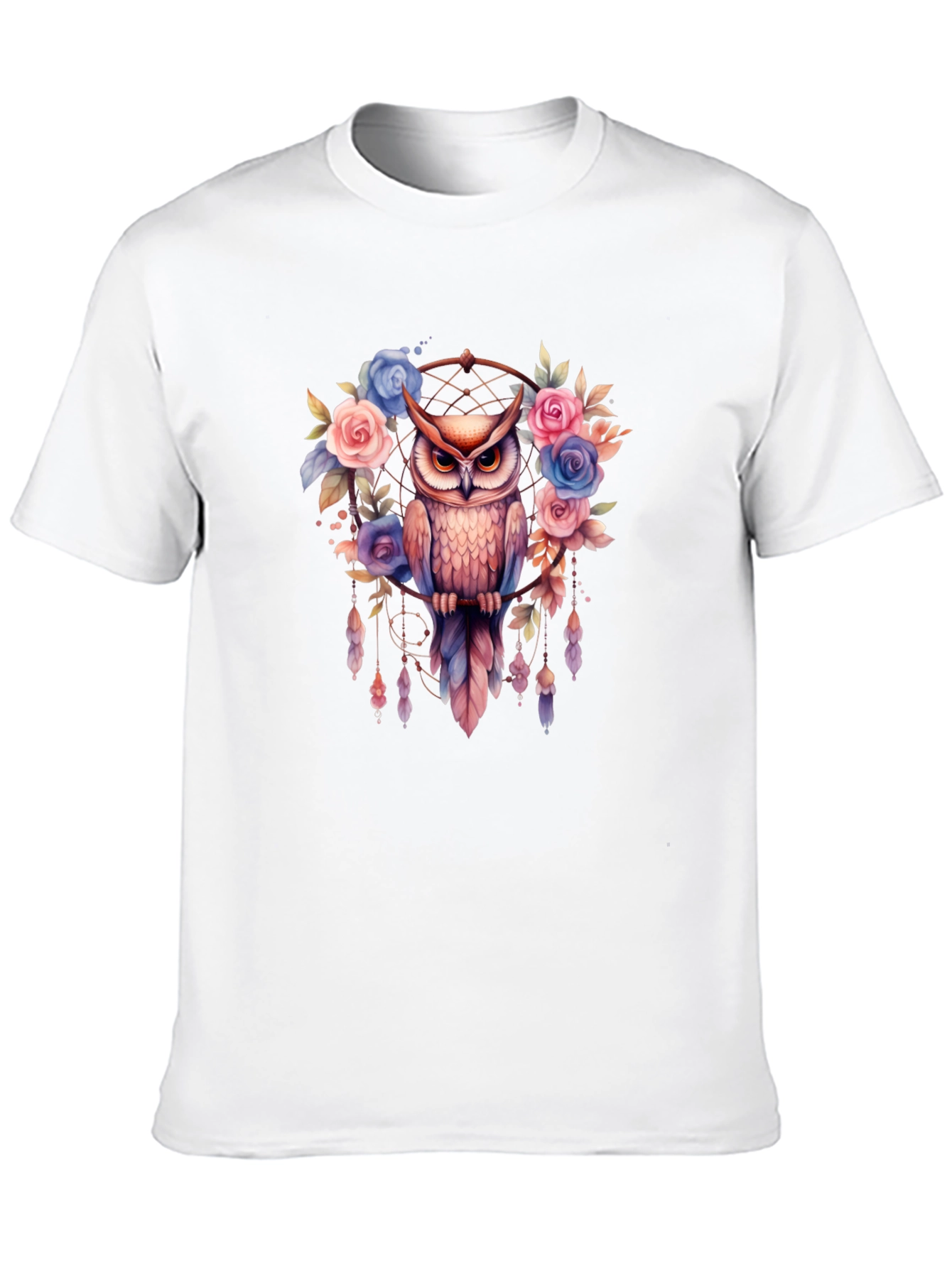 Owl Dreamcatcher Graphic Tee - Stylish Mens Black T-Shirt
