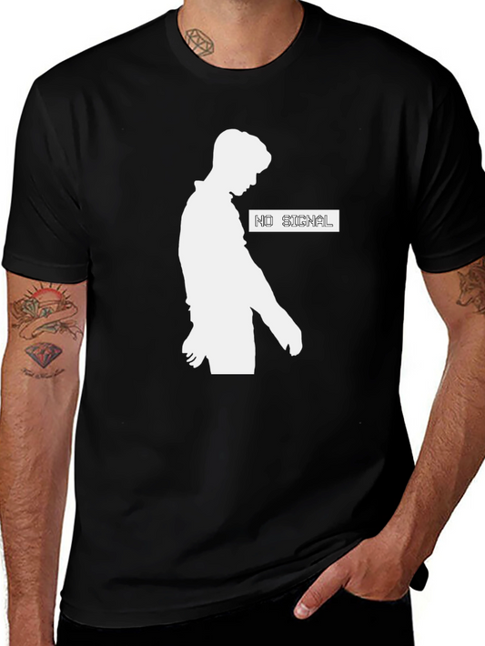 No Signal Graphic T-Shirt - Trendy Black Tee