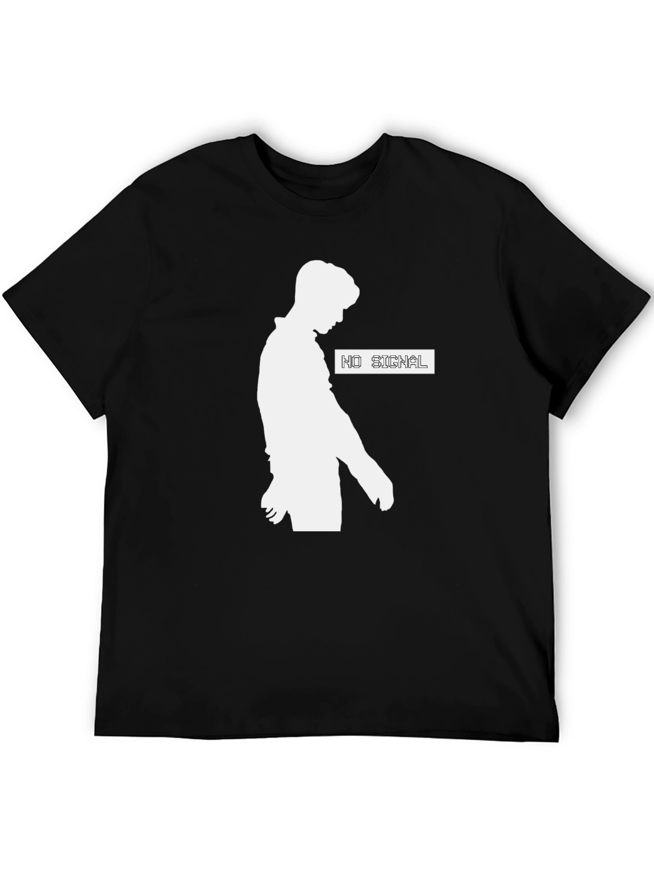 No Signal Graphic T-Shirt - Trendy Black Tee
