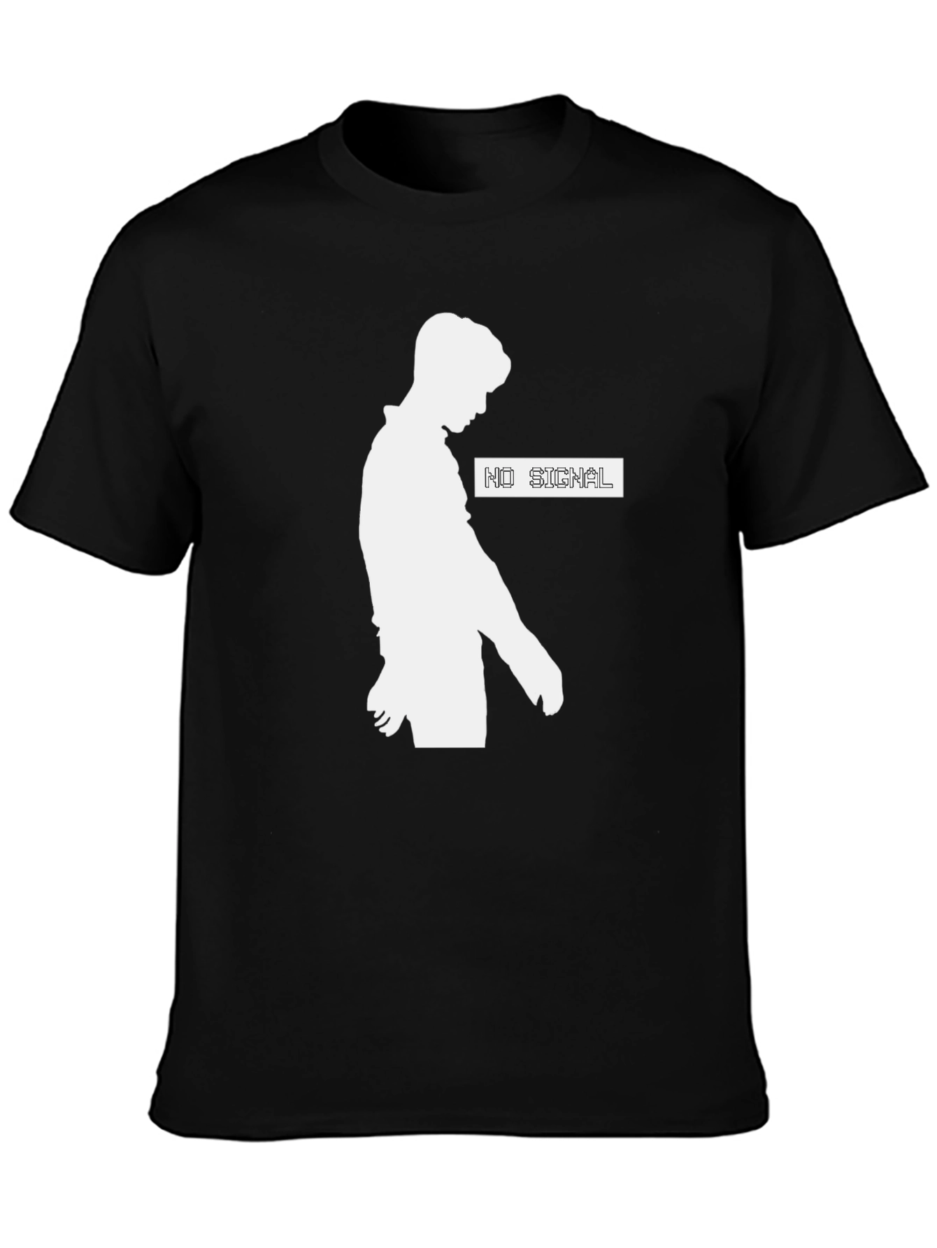 No Signal Graphic T-Shirt - Trendy Black Tee