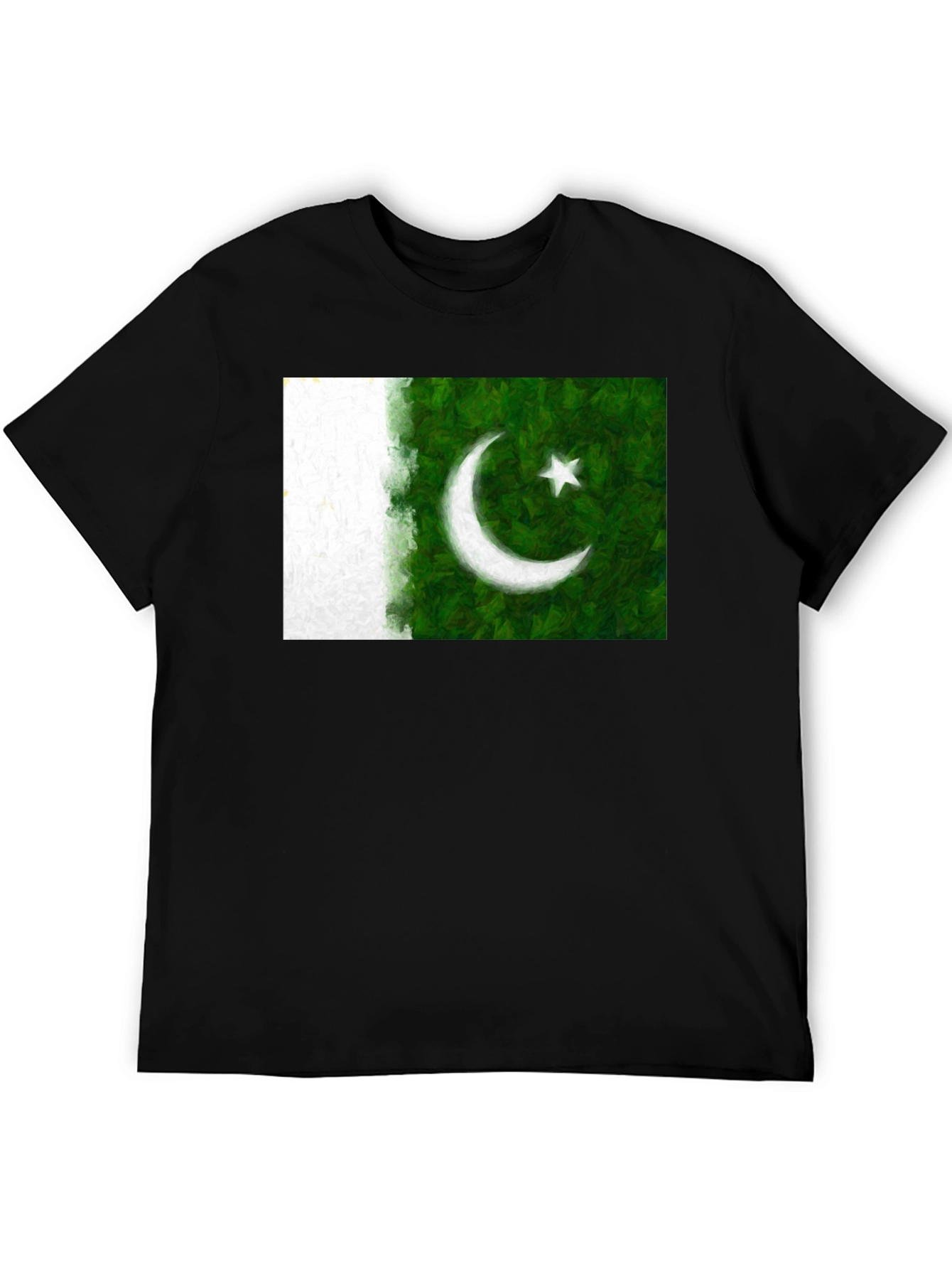 Pakistan Flag Graphic Print Black T-Shirt