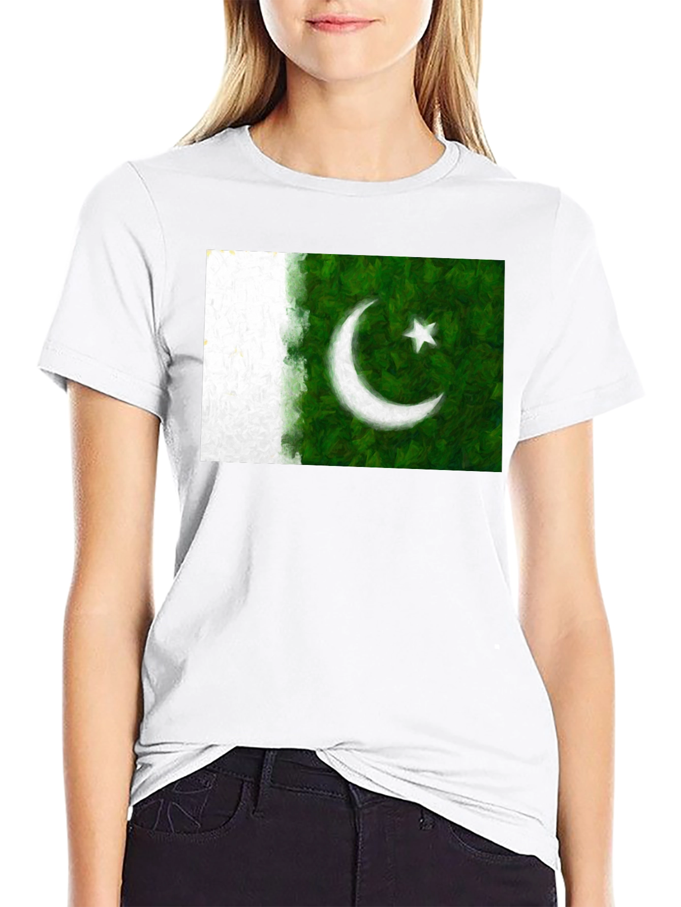 Pakistan Flag Graphic Print Black T-Shirt
