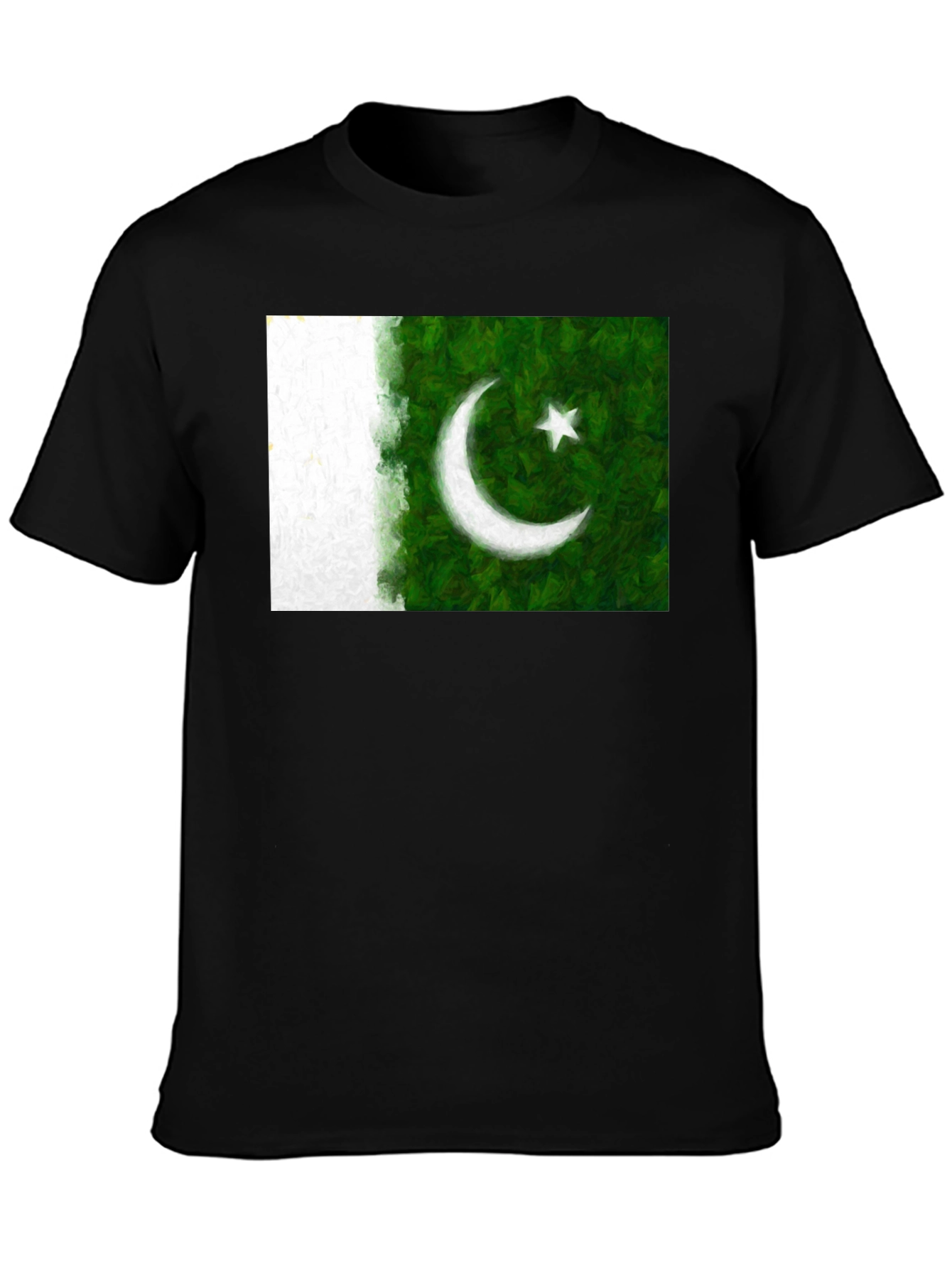 Pakistan Flag Graphic Print Black T-Shirt