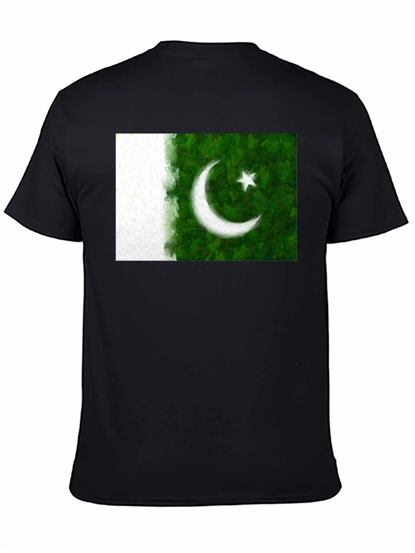 Pakistan Flag Graphic Print Black T-Shirt