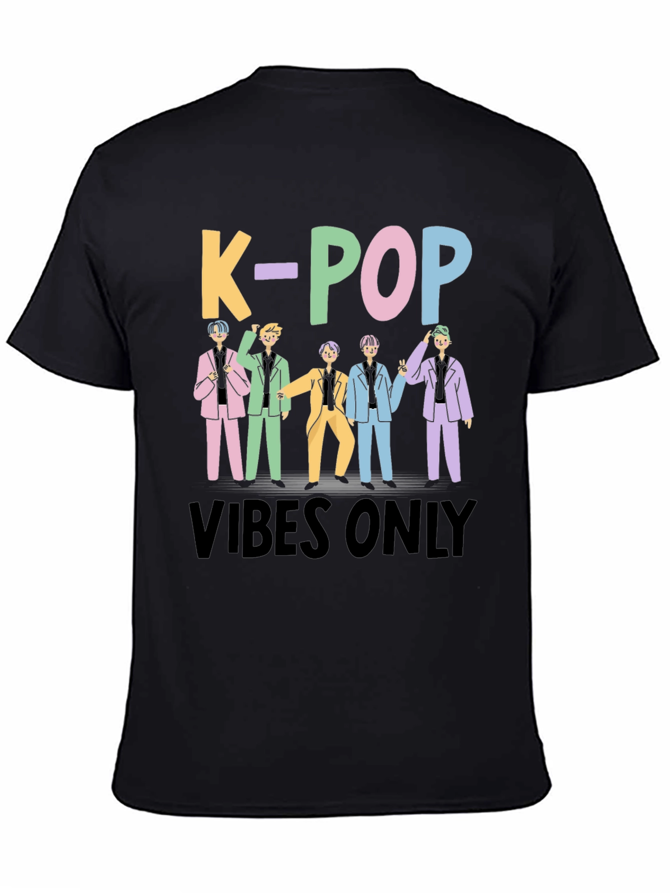 K-Pop Vibes Only Black T-Shirt