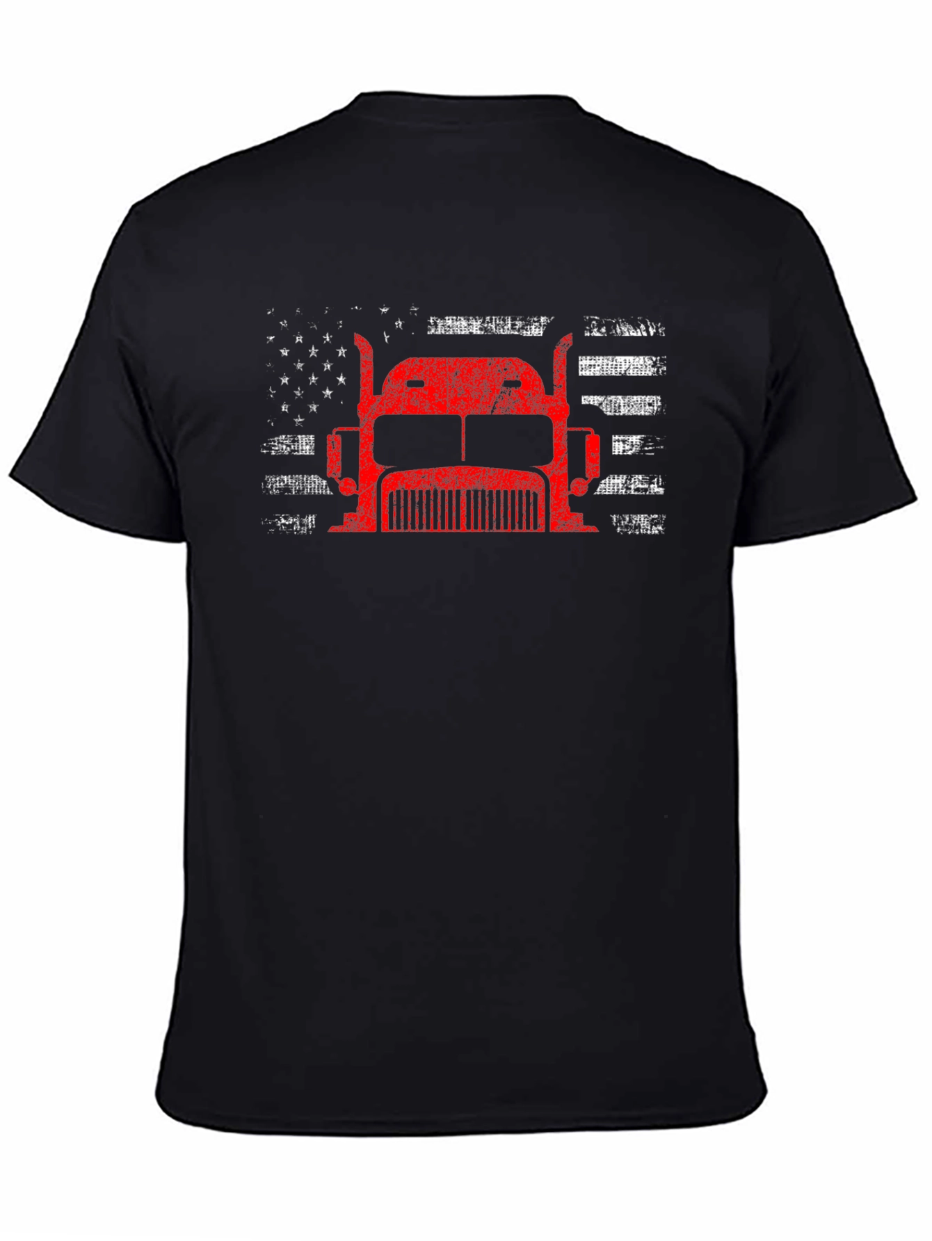 Trucker American Flag Graphic T-Shirt