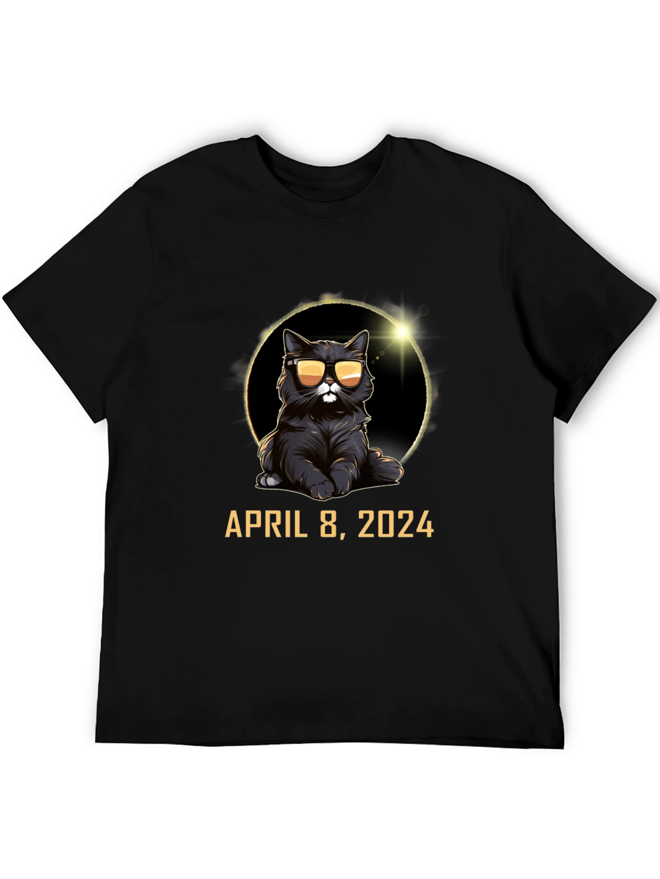 Total Solar Eclipse 2024 Cat T-Shirt