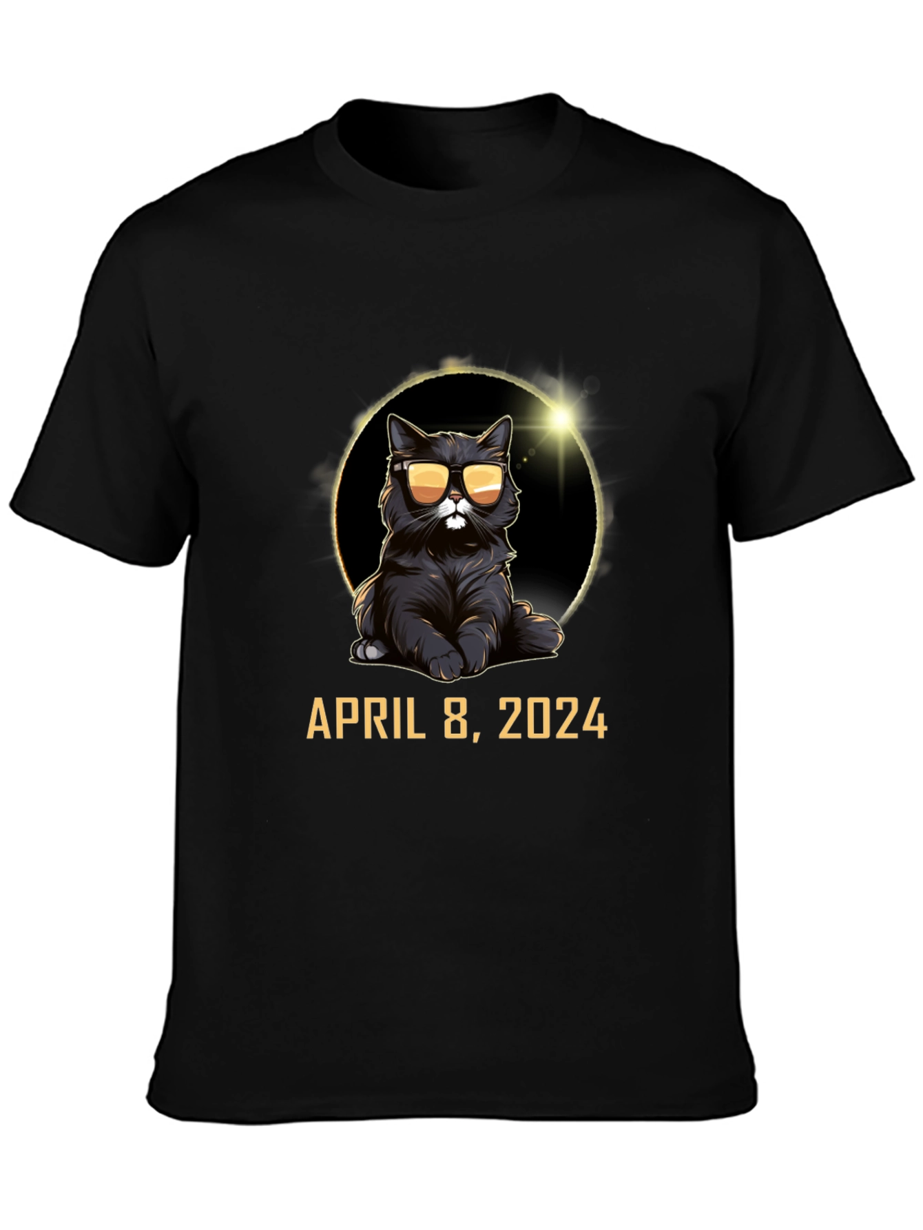 Total Solar Eclipse 2024 Cat T-Shirt