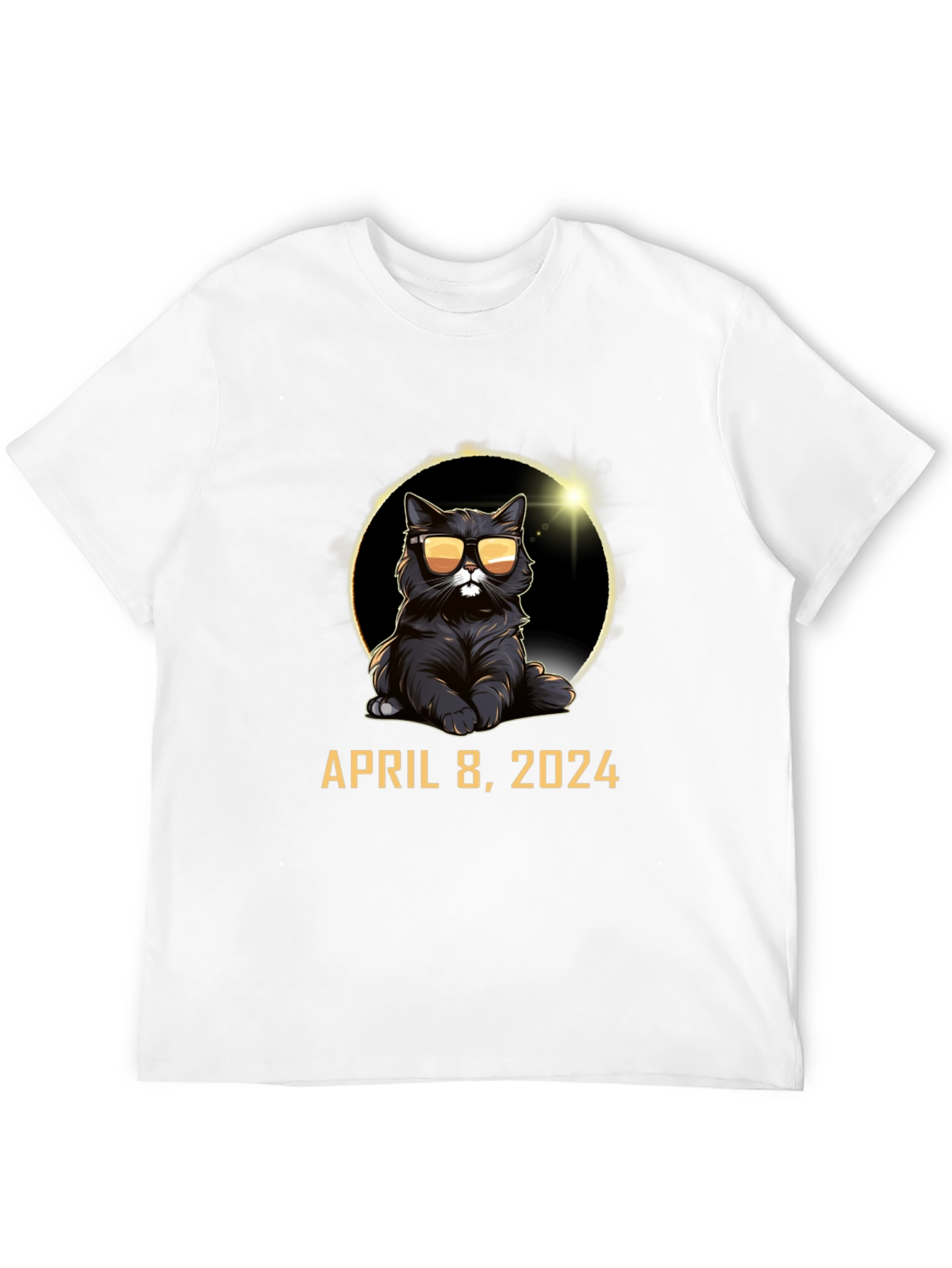 Total Solar Eclipse 2024 Cat T-Shirt